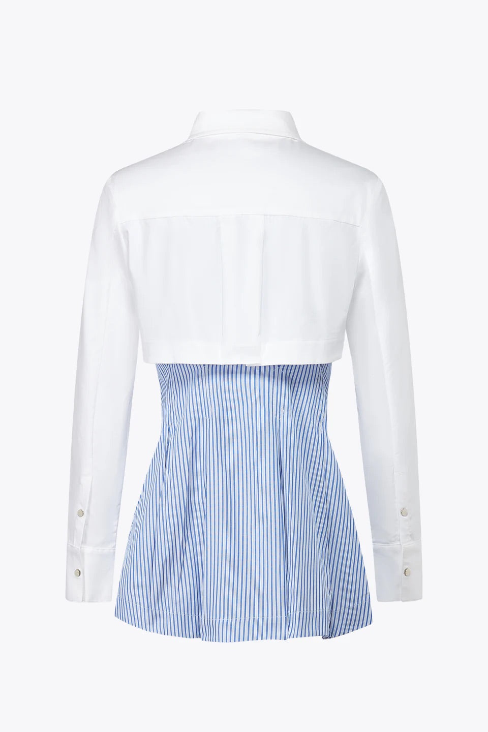 Layered Crop & Peplum Shirt White