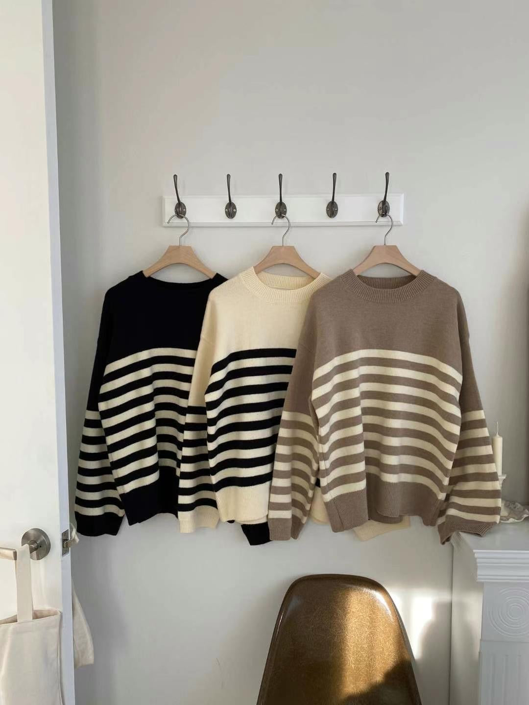 Oversize Stripe Knit Top