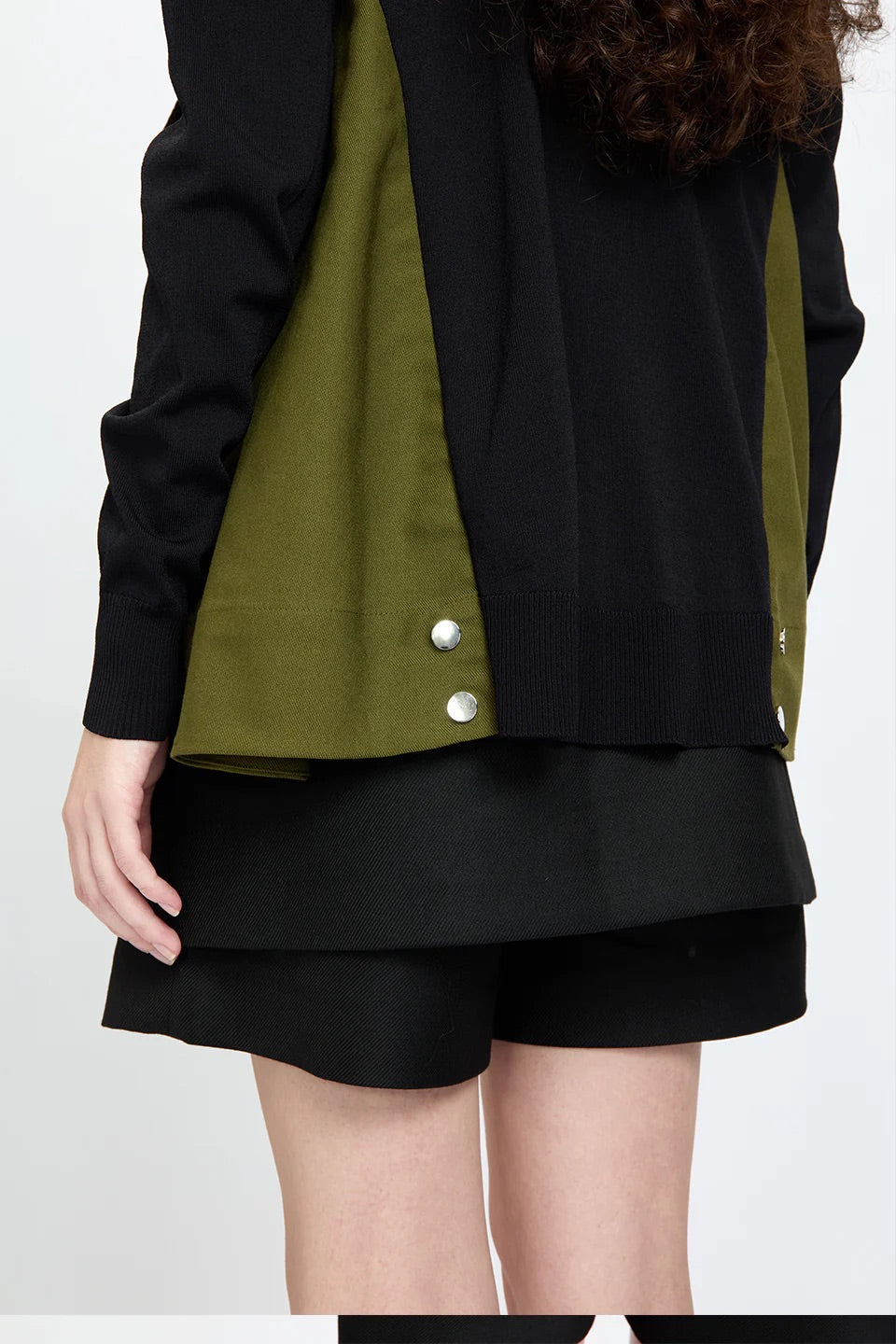 Asymmetrical Cargo Cardigan Black