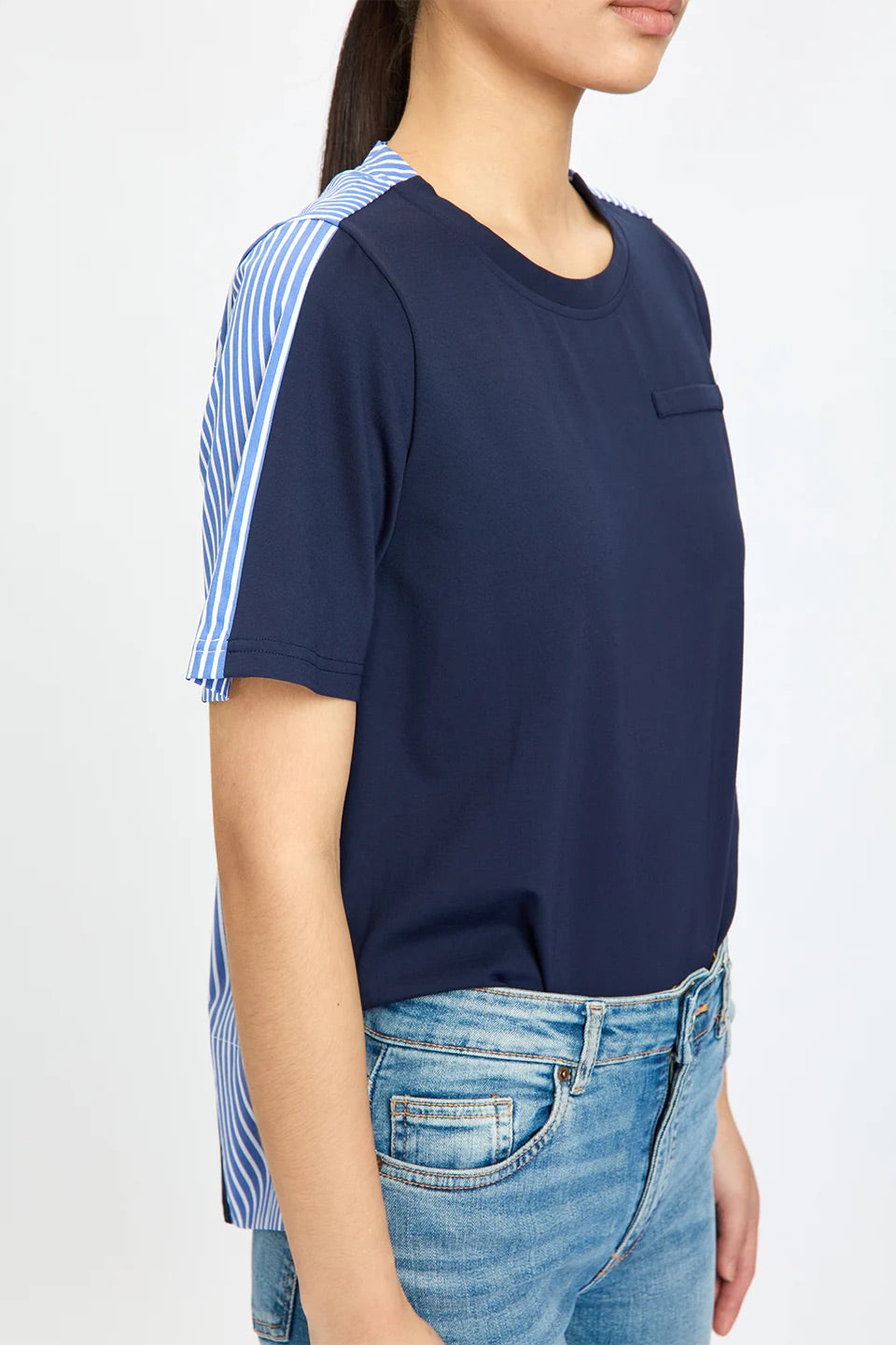 Flared Contrast Stripe Tee