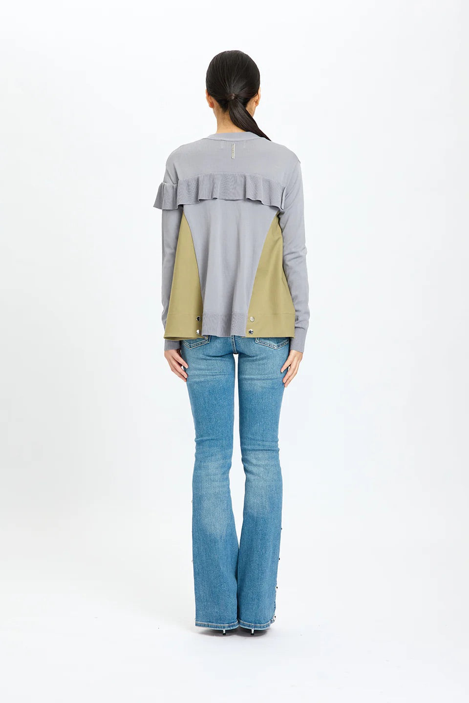 Asymmetrical Cargo Cardigan Grey