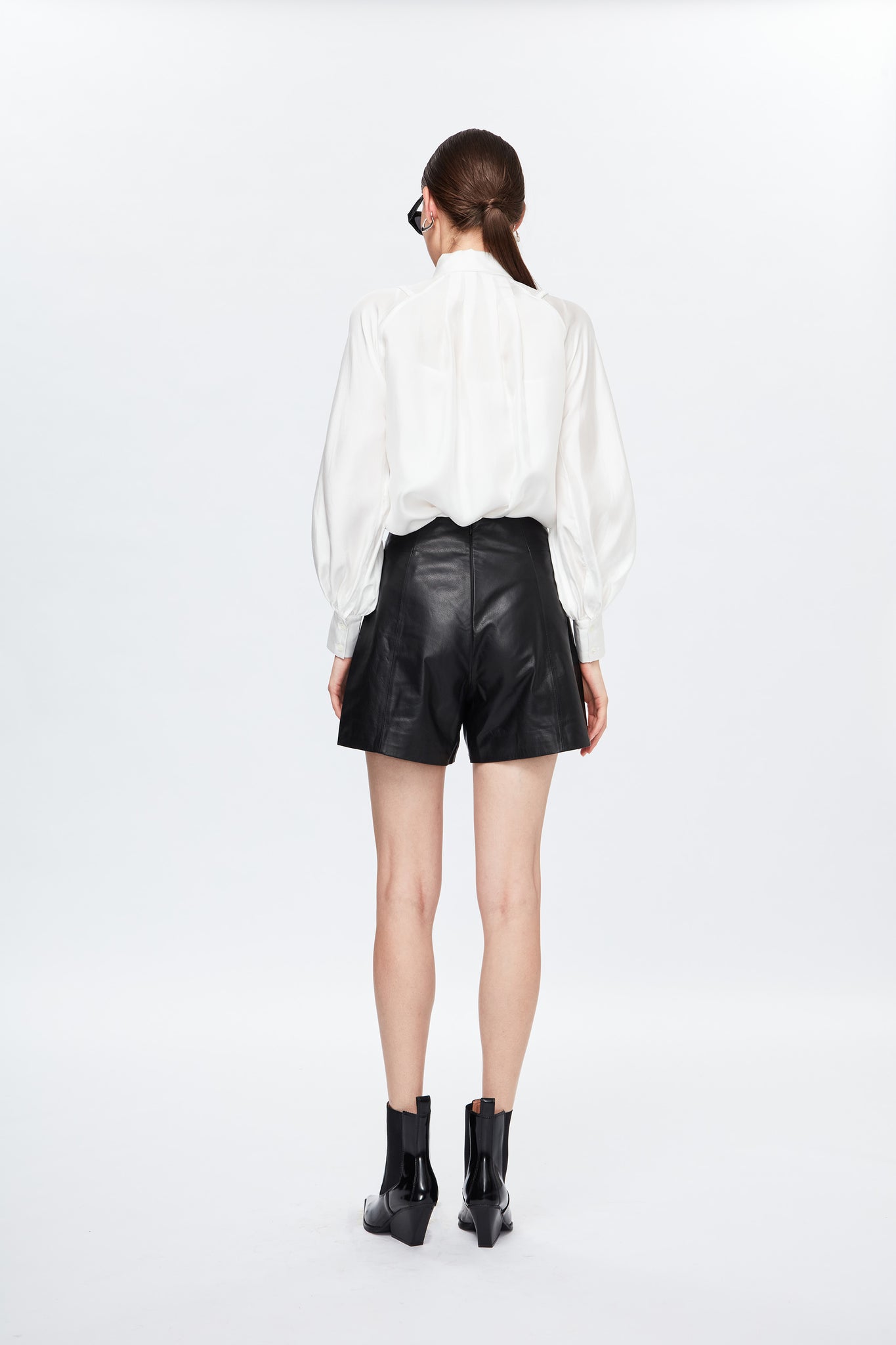 Pockets Leather Shorts