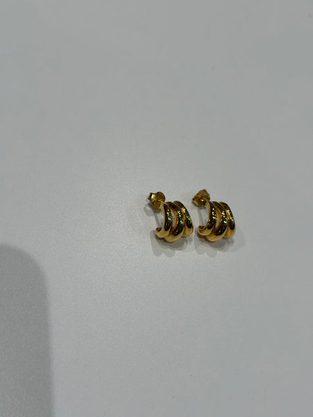 925 Silver Small Paw Earrings Gold