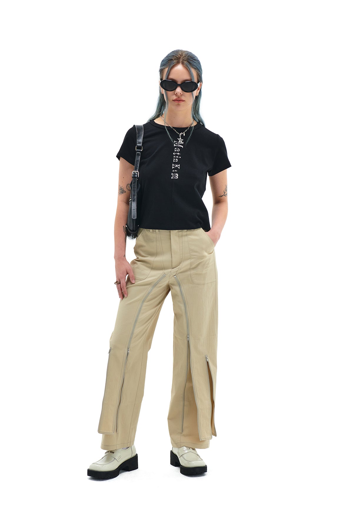 MATIN PINTUCK CROP TOP IN BLACK