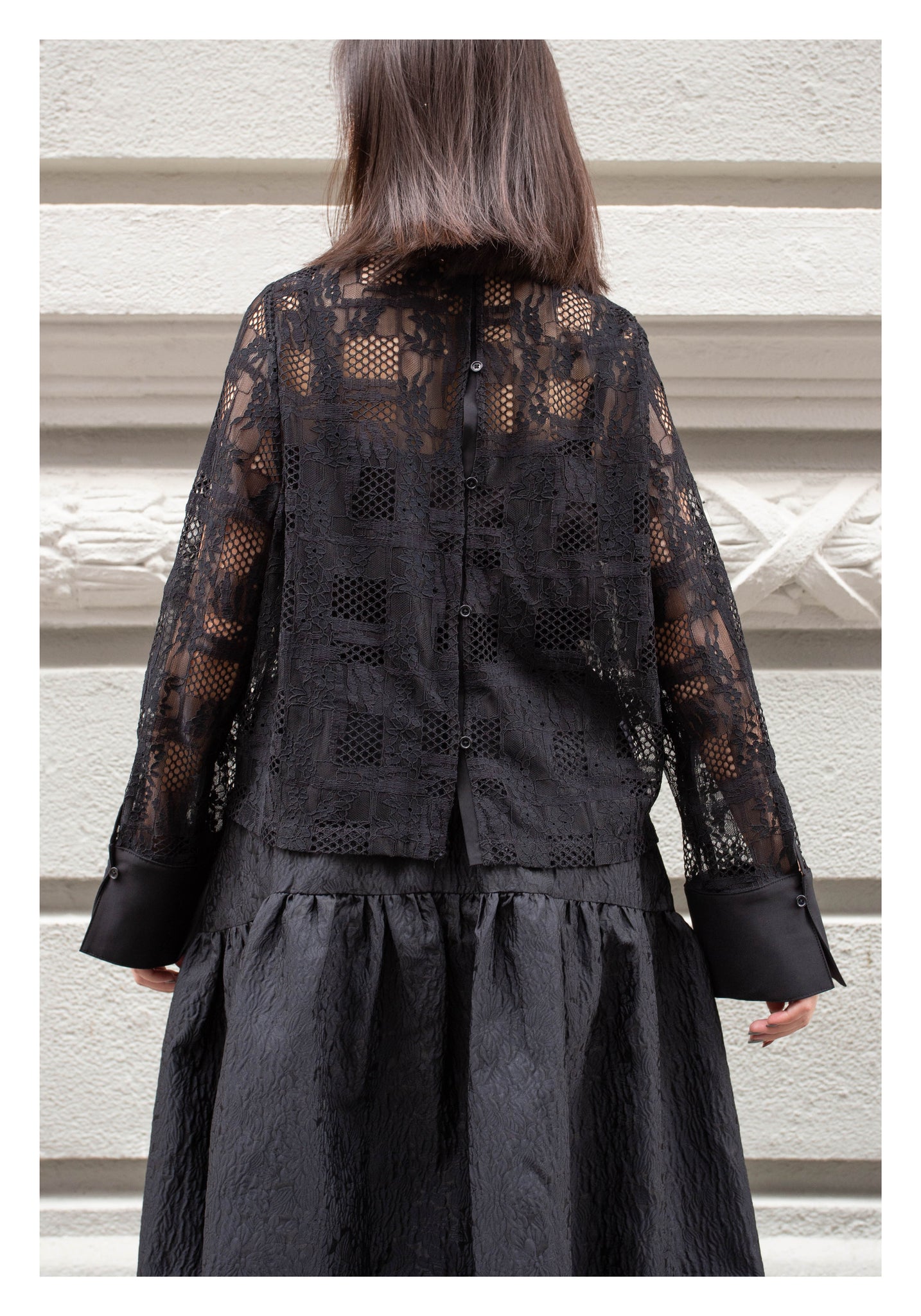 Two Ways Lace Blouse Black - whoami