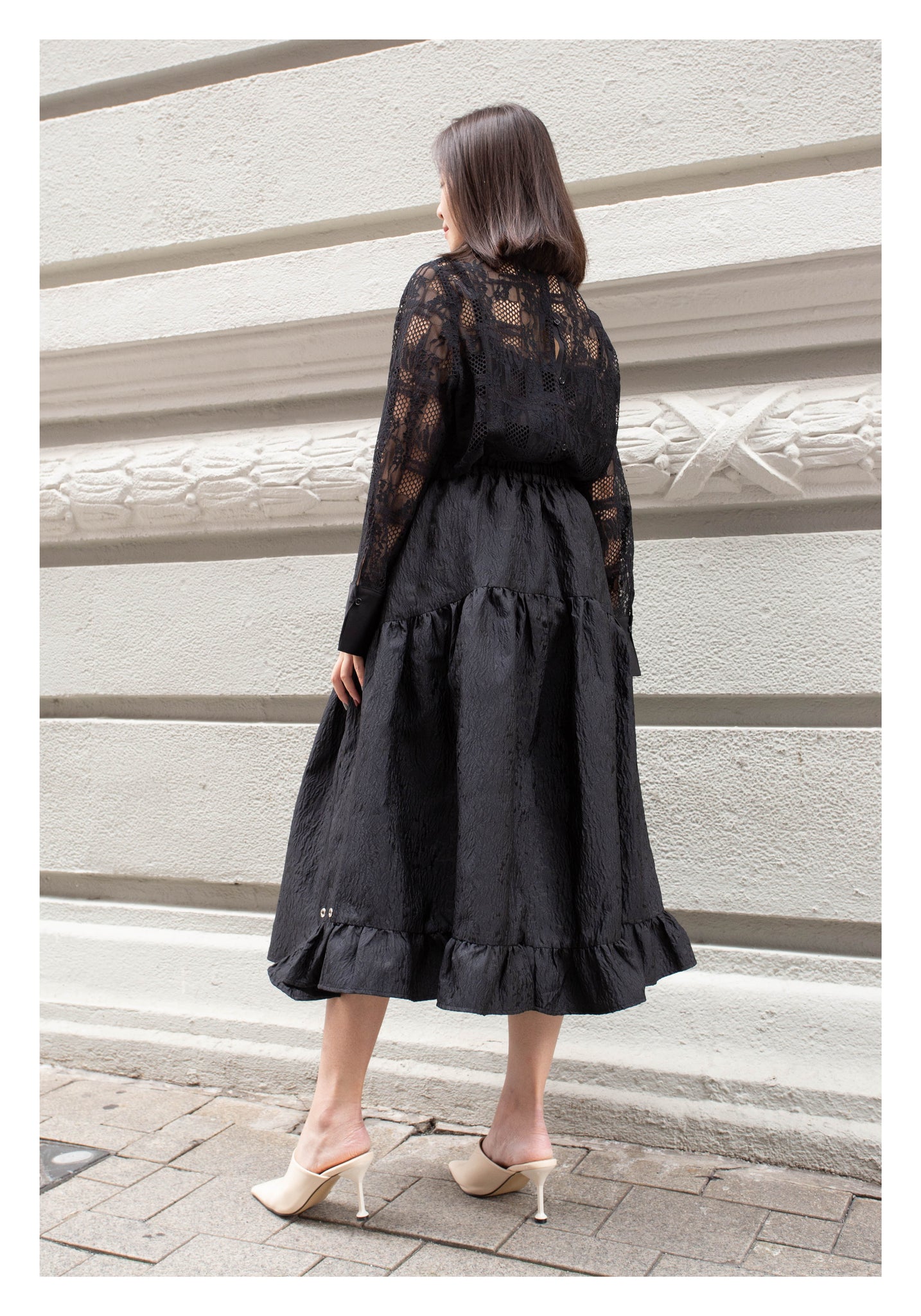 Floral Jacquard Skirt Black - whoami