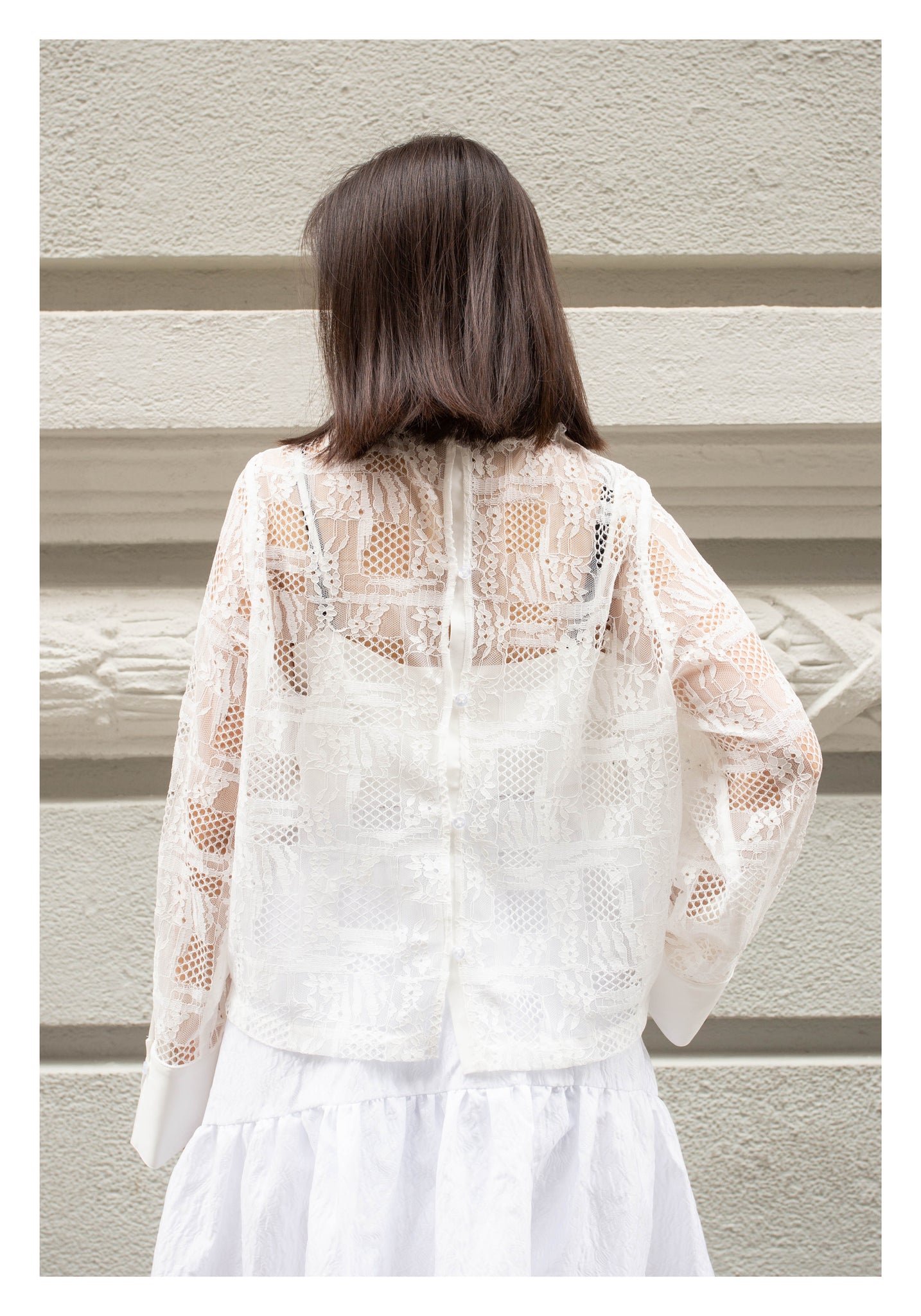 Two Ways Lace Blouse White - whoami