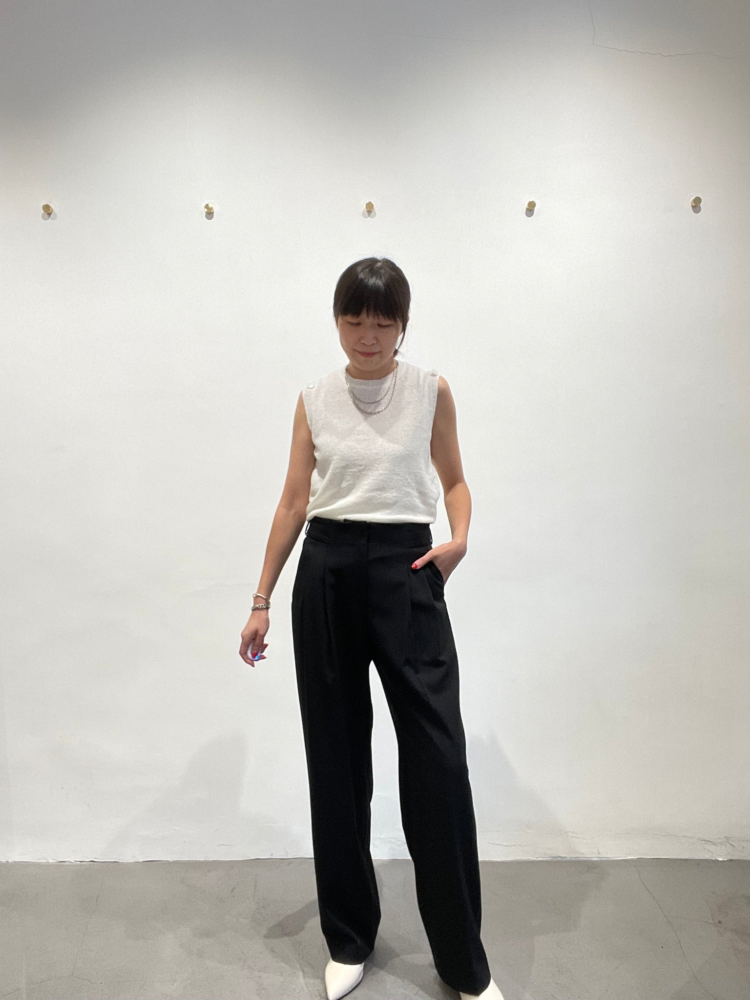 Quality Side Buckle Nice Draping Pants Black