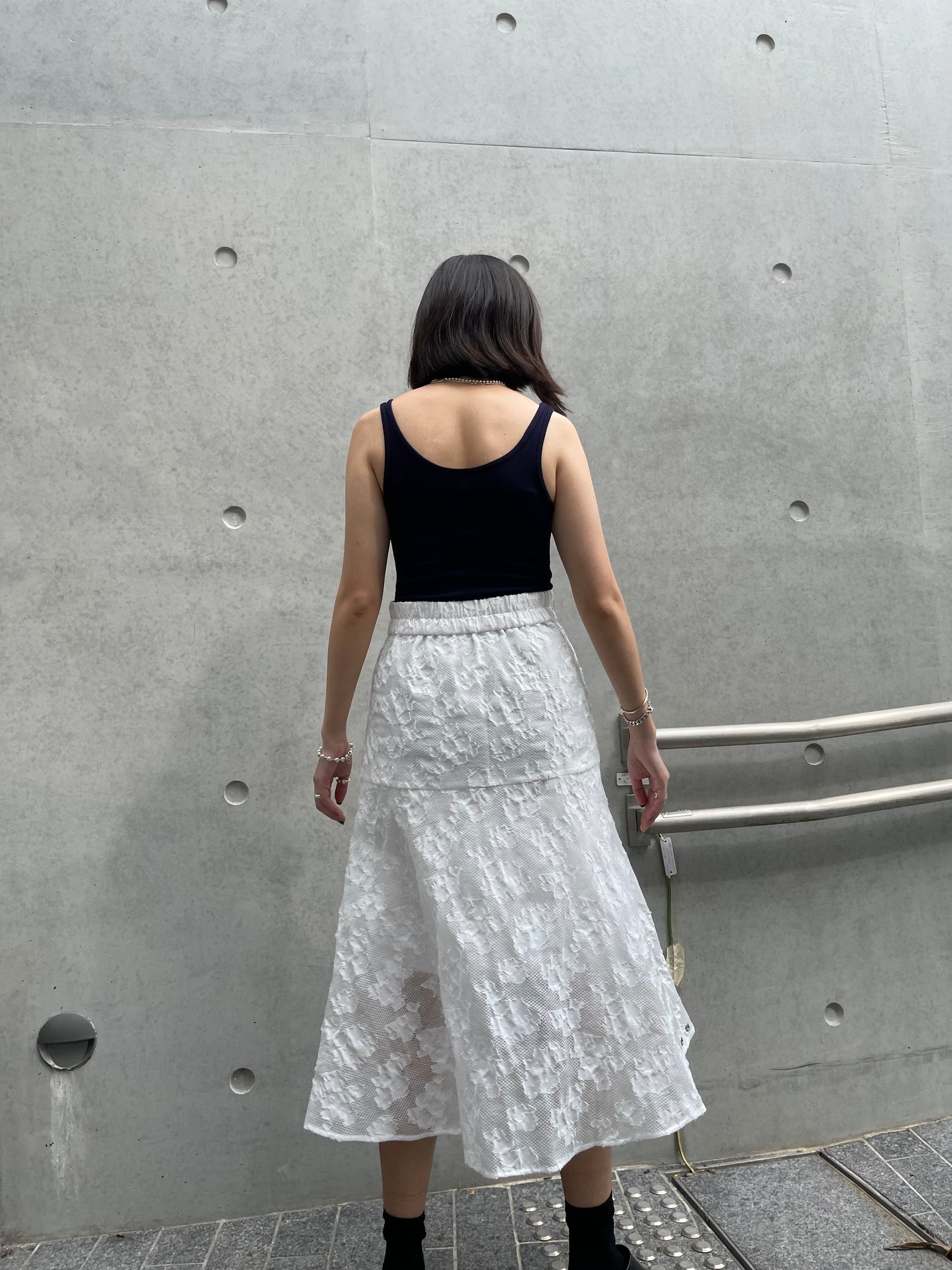 Stephy Asymmetric Skirt White