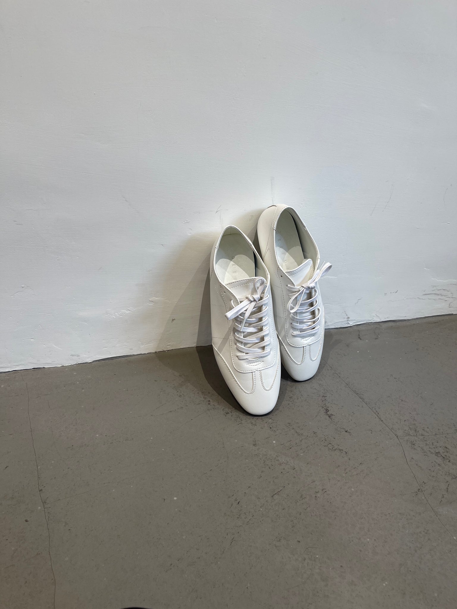 Slim Faux Leather Sneaker White