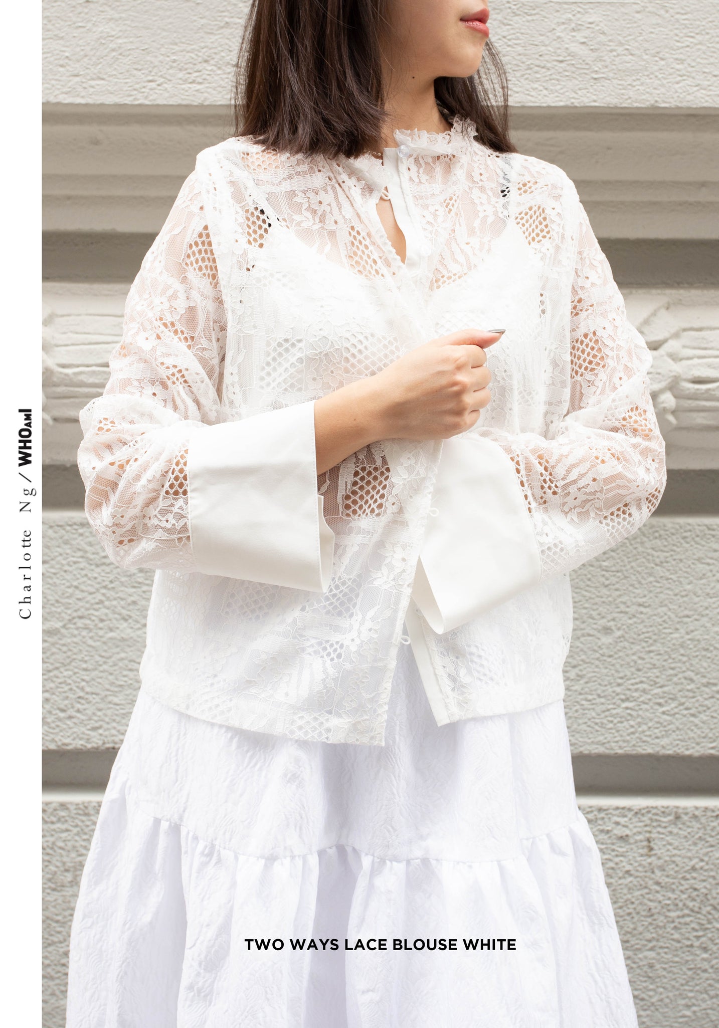 Two Ways Lace Blouse White - whoami