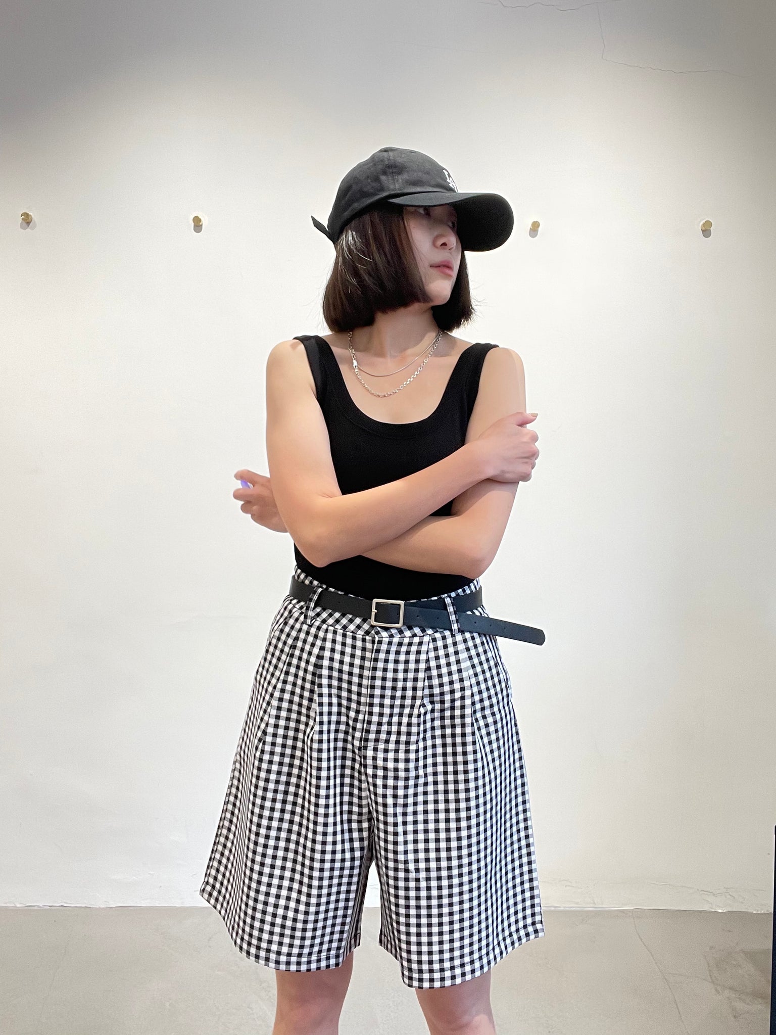 Checker Bermuda Shorts B&W