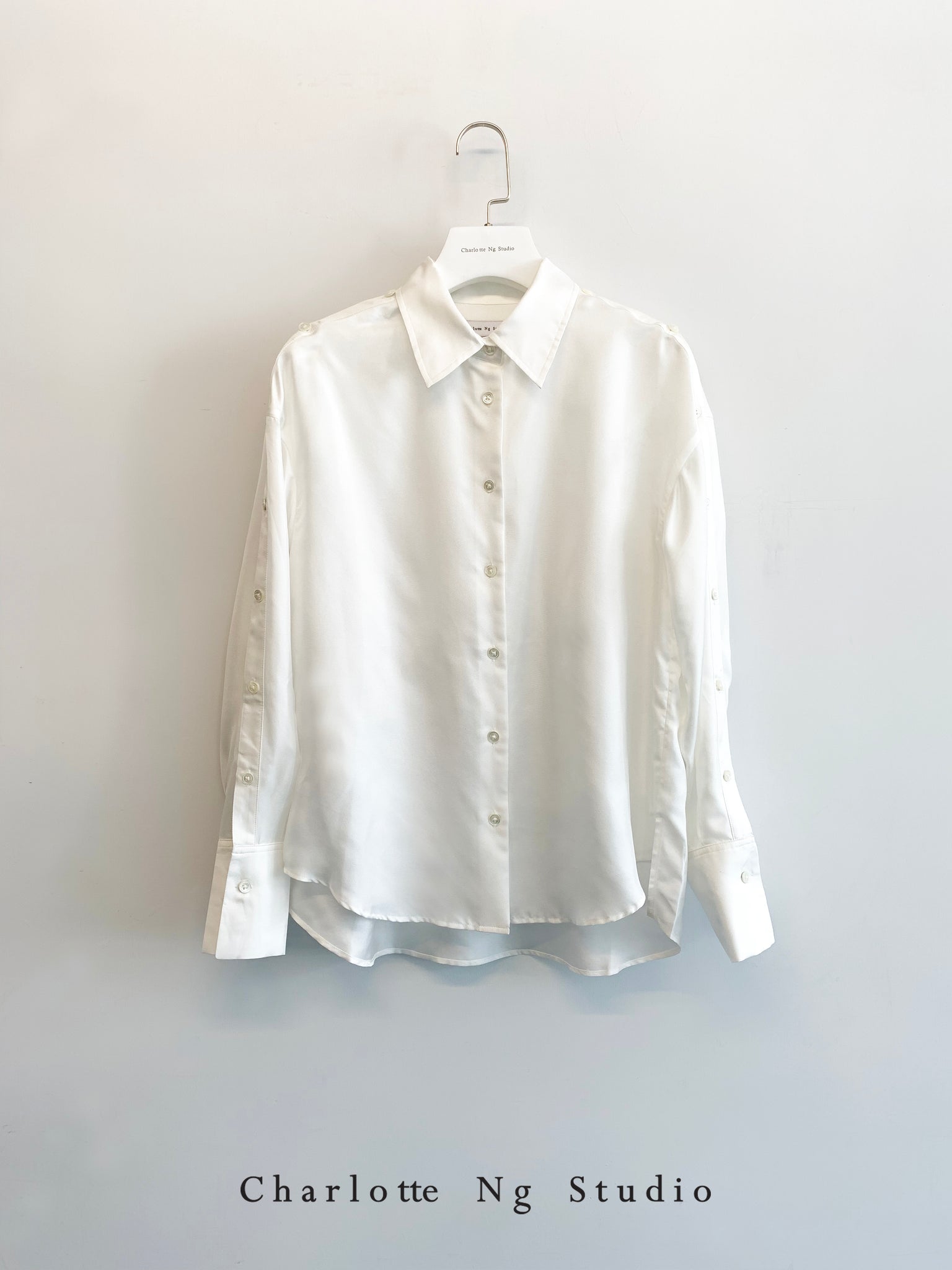 Take Good Care Silk Shirt White