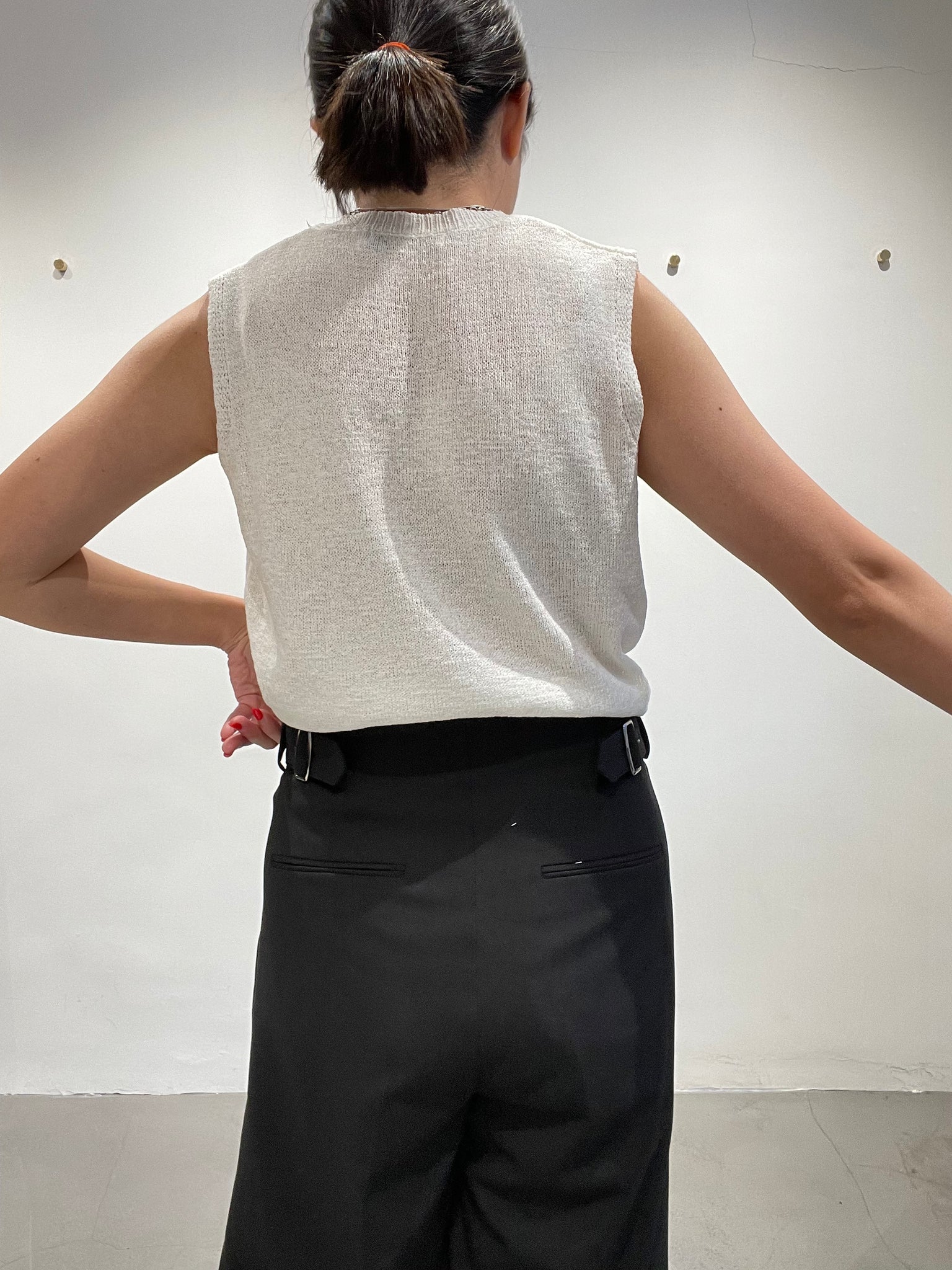 Quality Side Buckle Nice Draping Pants Black