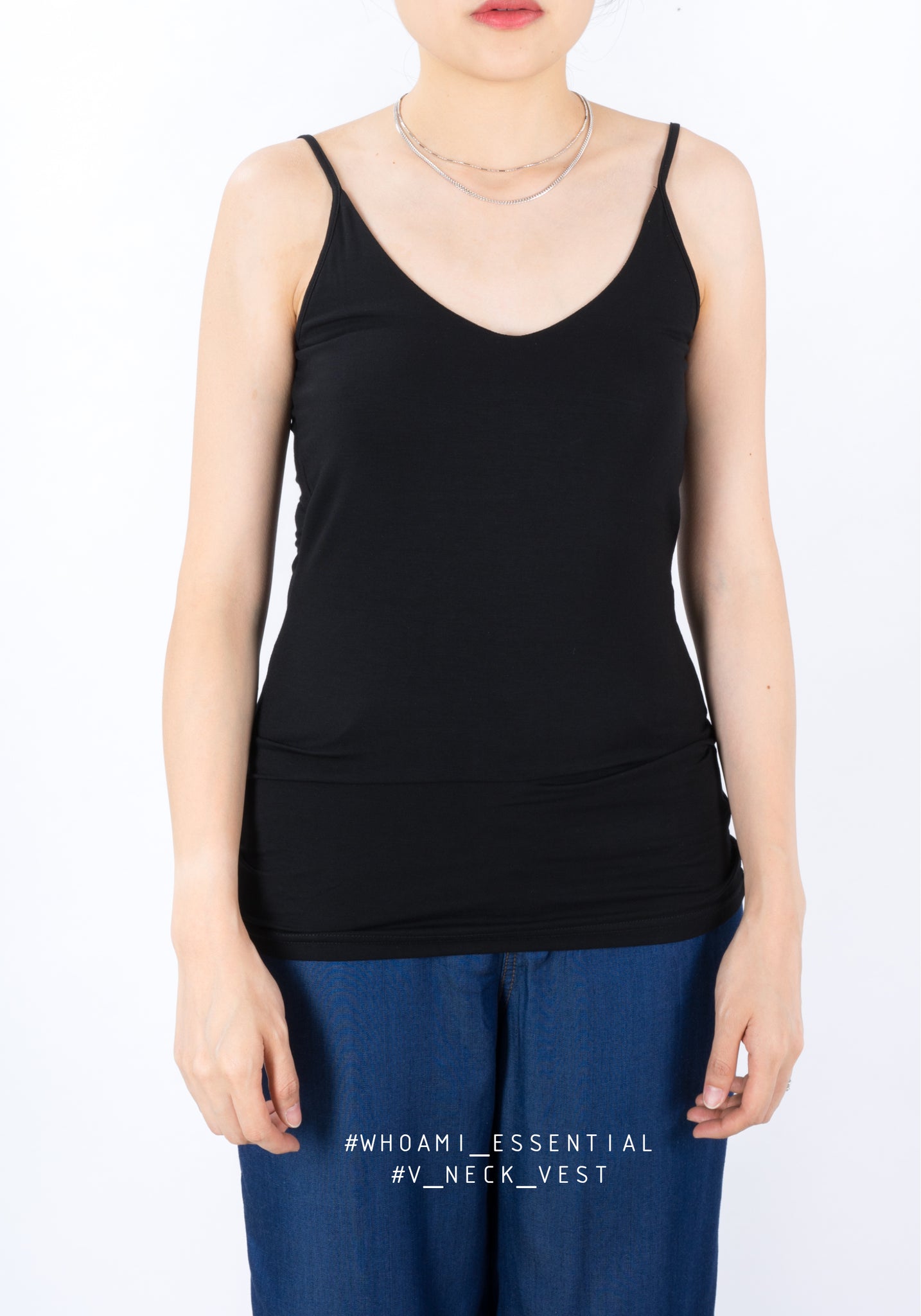 V Neck Vest Black - whoami