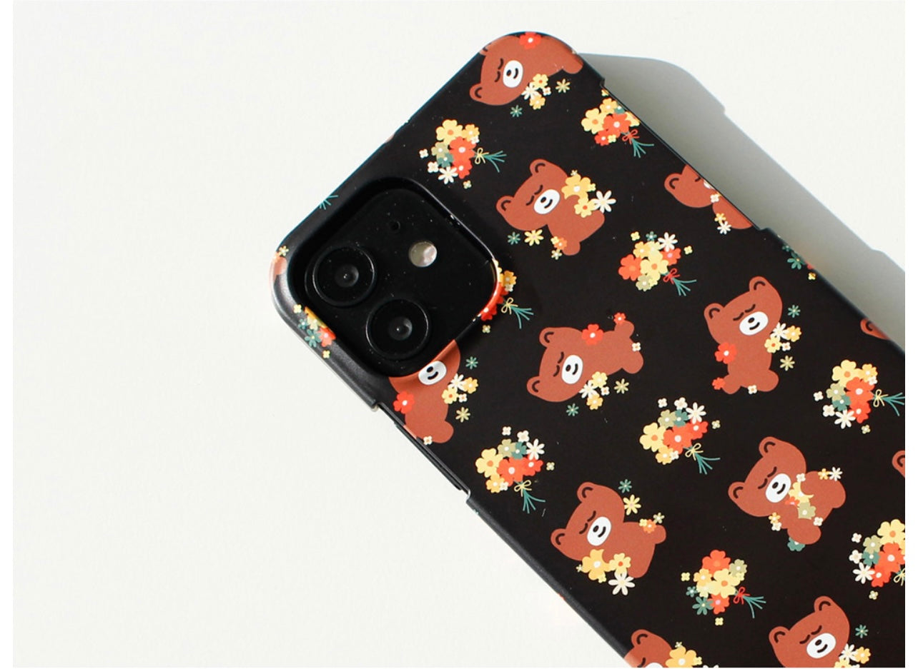 Hard Phone Case Flower Teddy