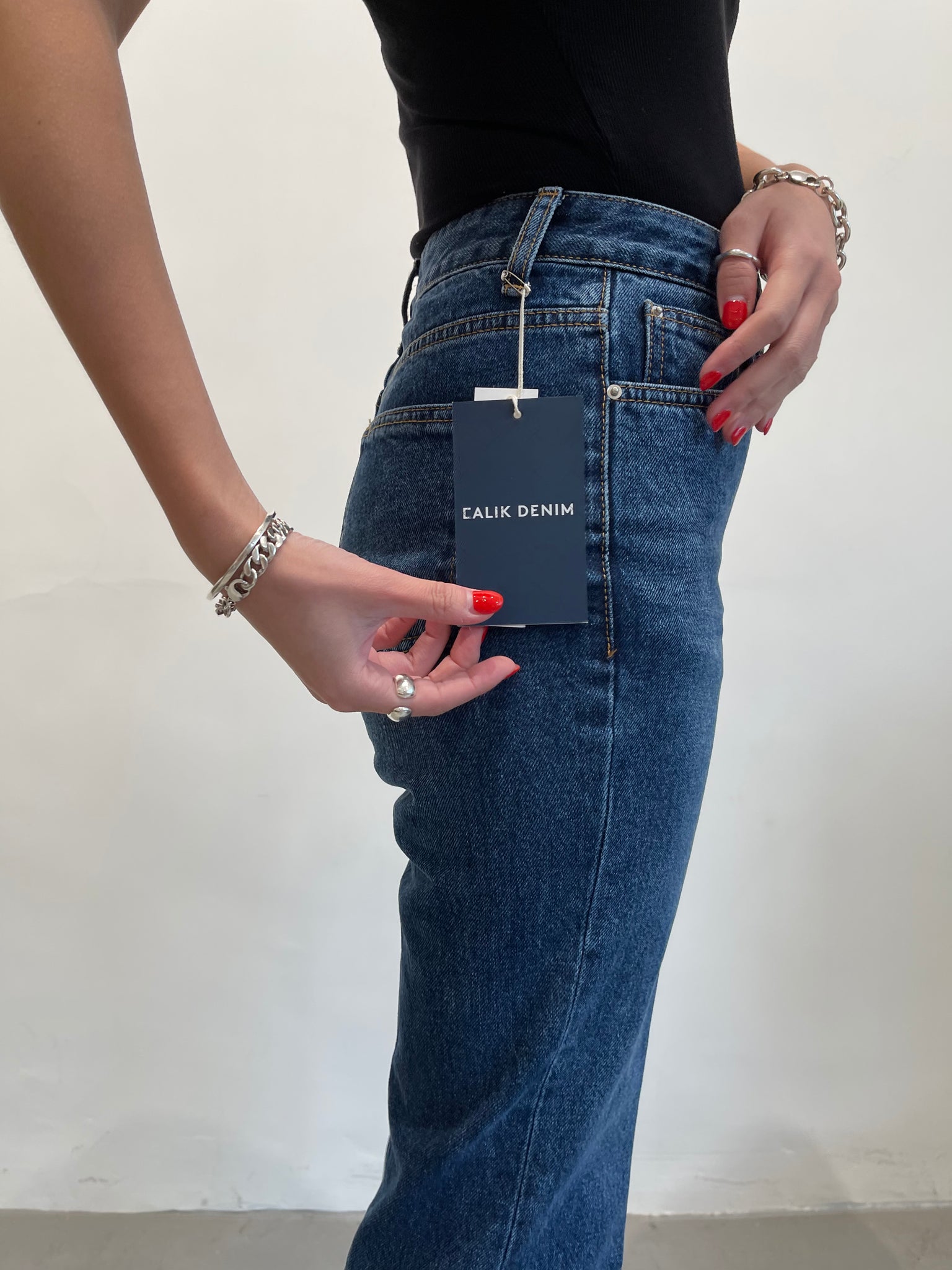 Premium Nice Washed Dark Blue Boot Cut Jeans