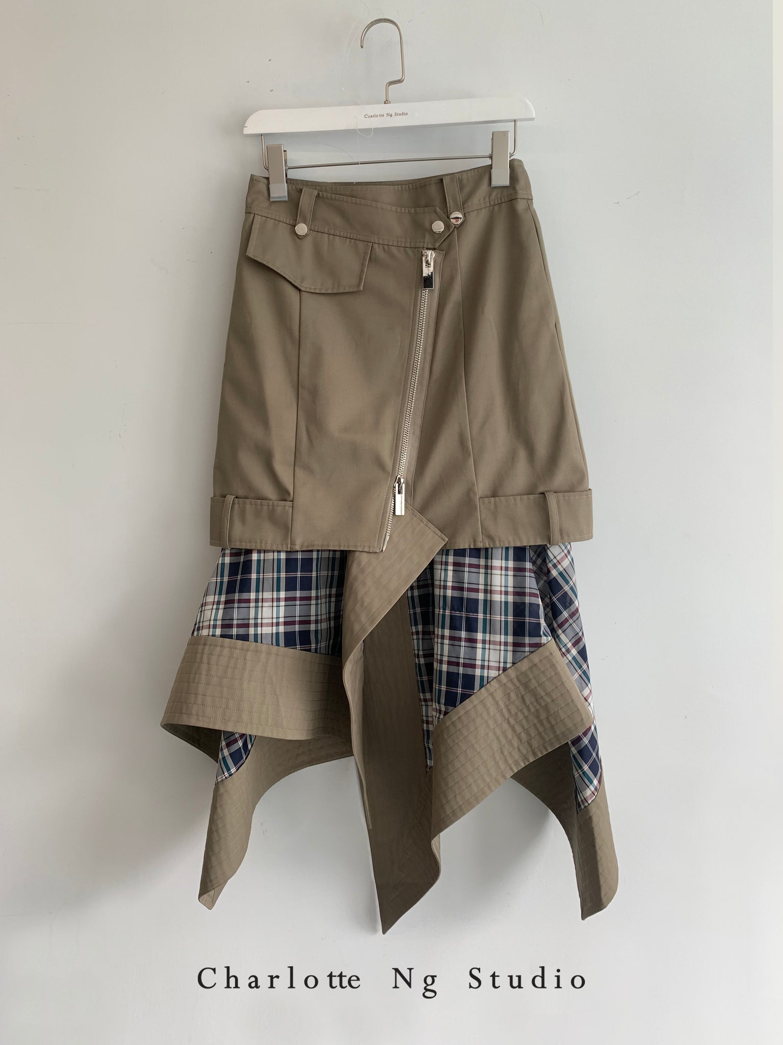 Feel So Good Peplum Skirt Khaki