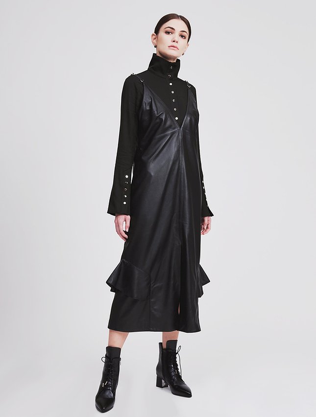 Leather D-Rings Slip Dress - whoami