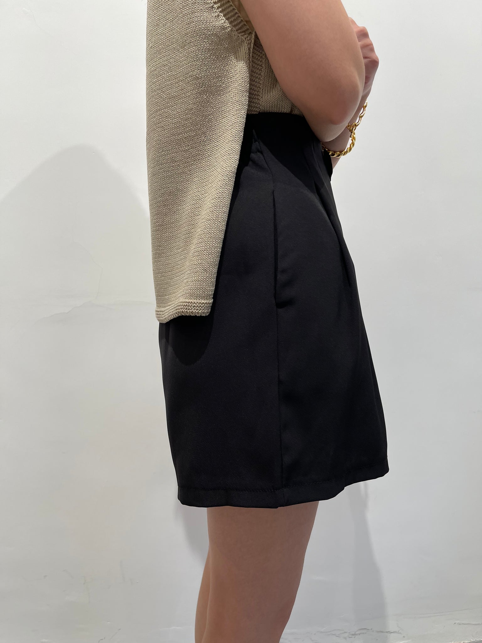 Daily Single Button Shorts Black