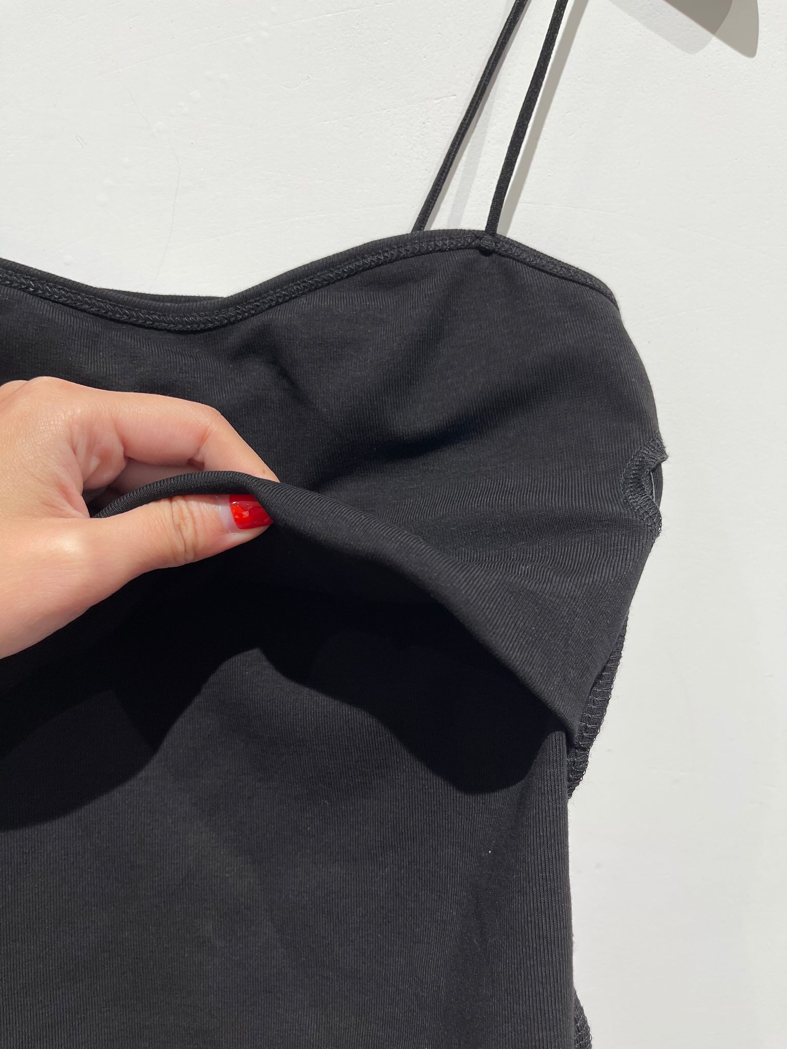 Nice Edge Thin Strap Bra Top Black