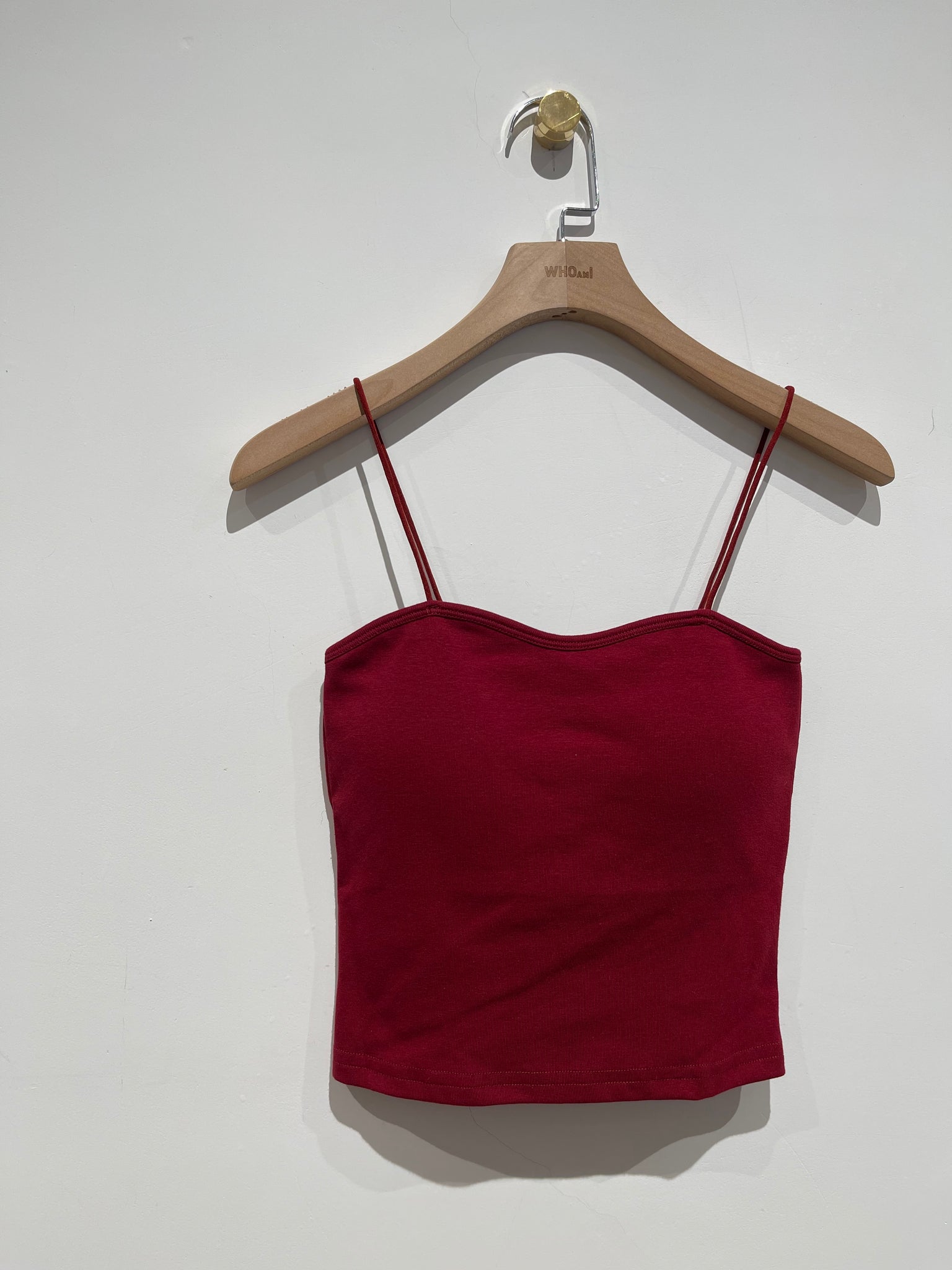 Nice Edge Thin Strap Bra Top Wine