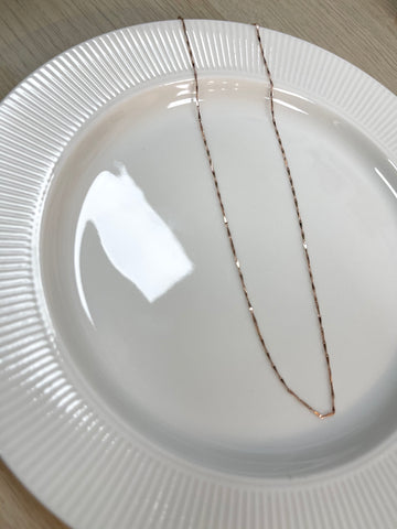 925 Silver Pin Necklace Rose Gold