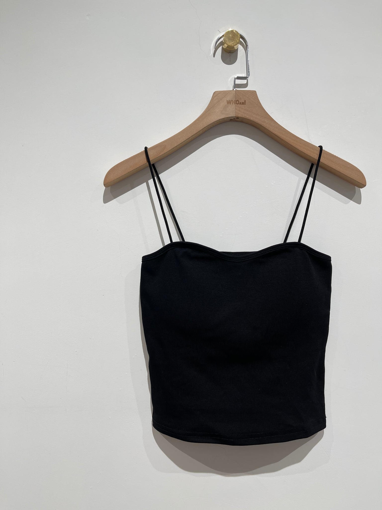 Nice Edge Thin Strap Bra Top Black
