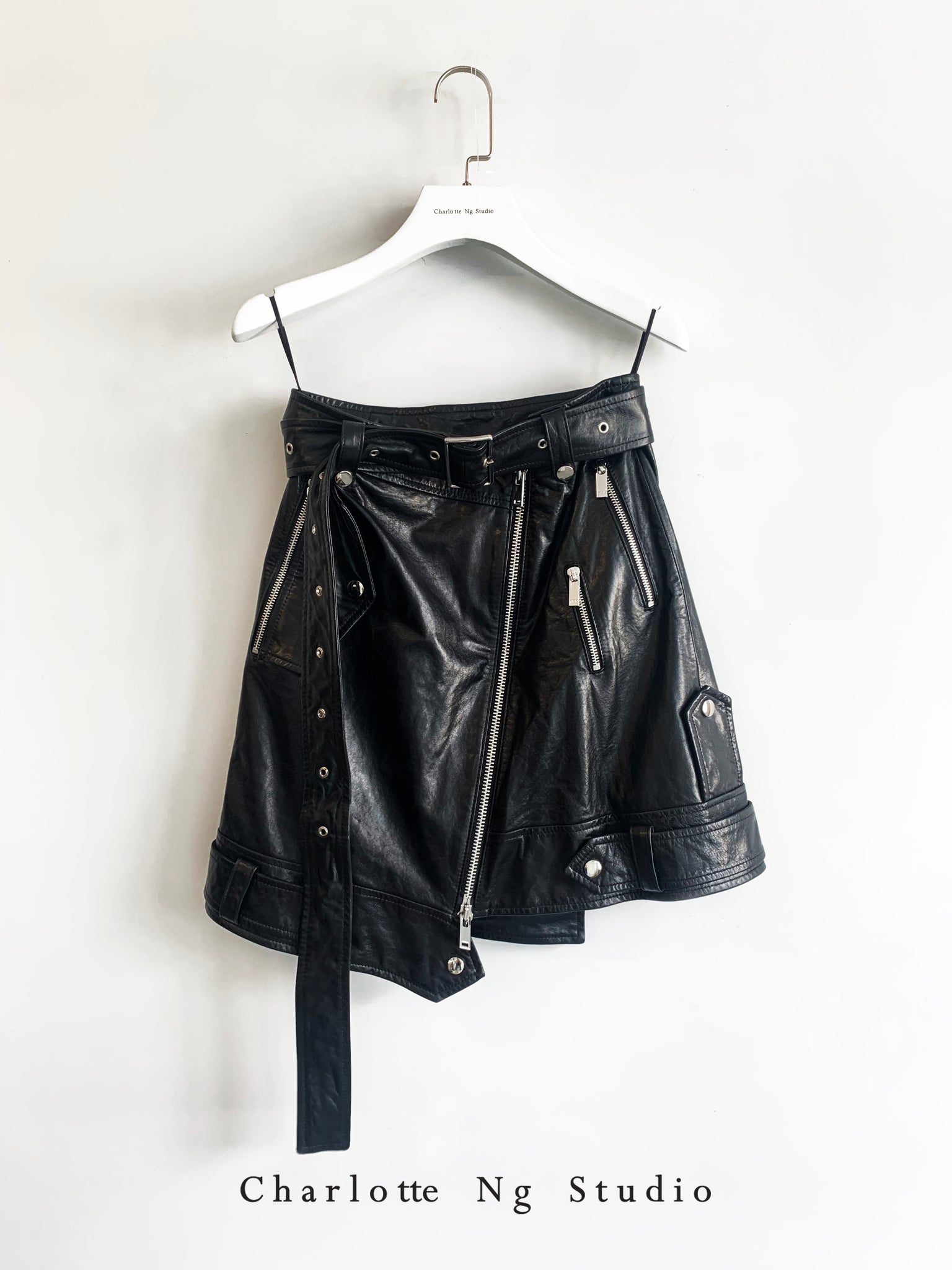 Just Balanced Leather Skirt