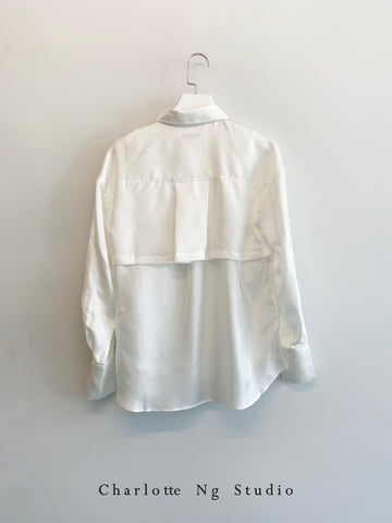 Take Good Care Silk Shirt White