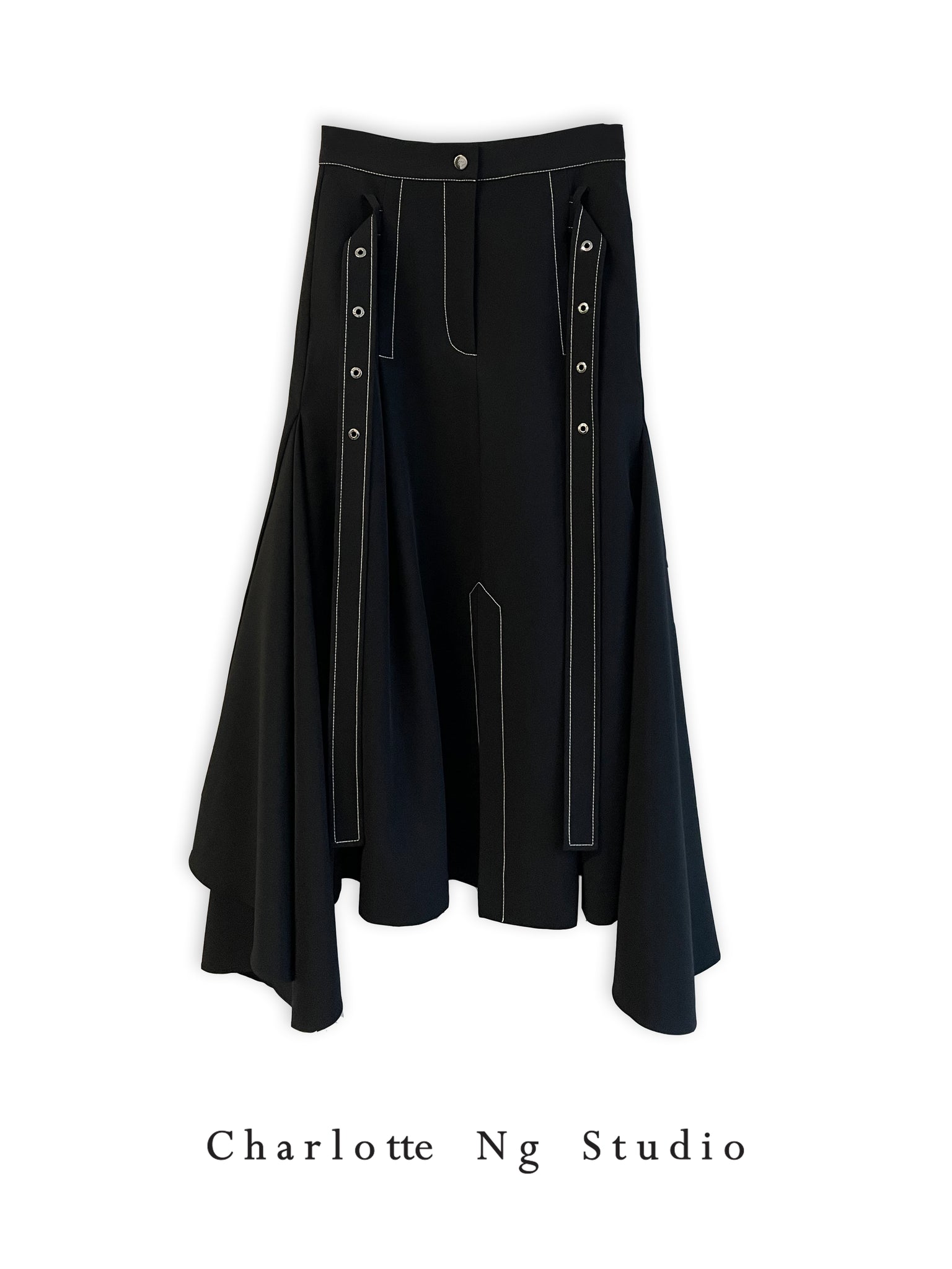 Double Belted High Waist Skirt