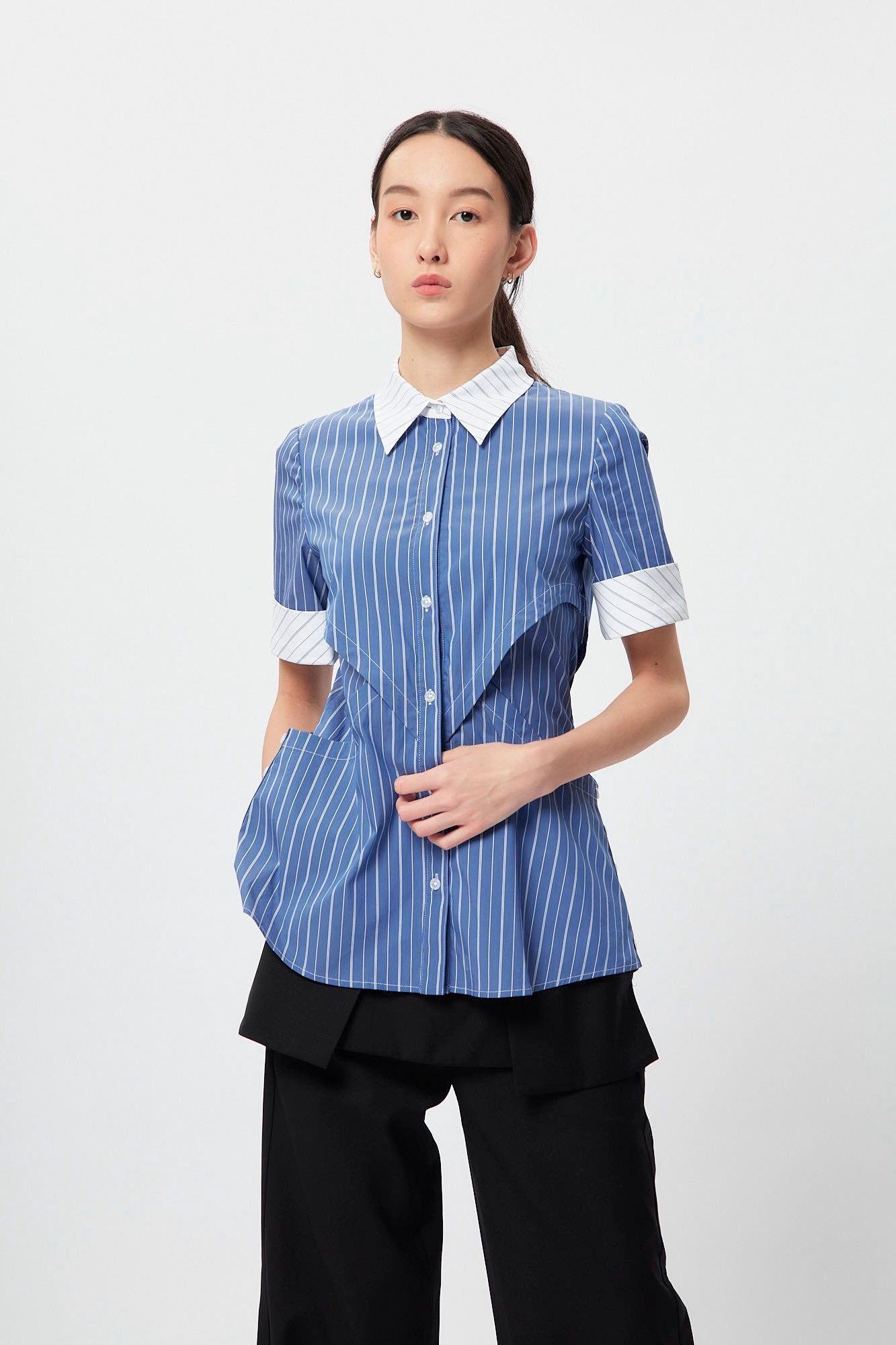 Structural Waistline Shirt Stripe