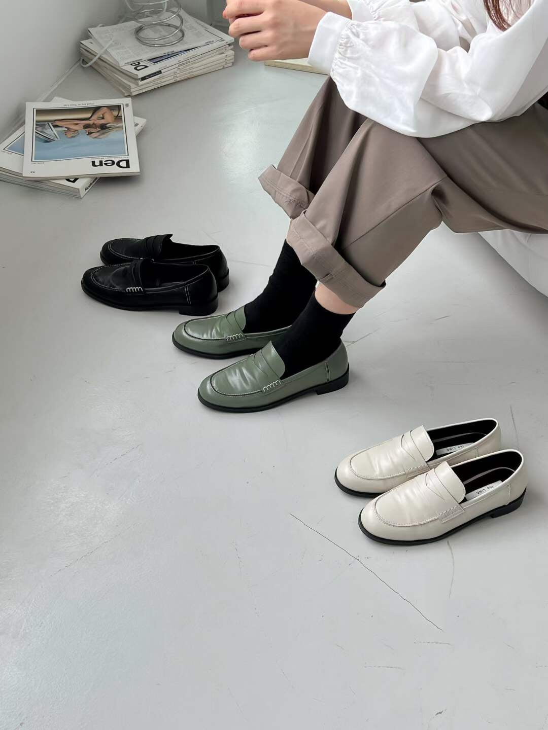 Stitched Loafer White