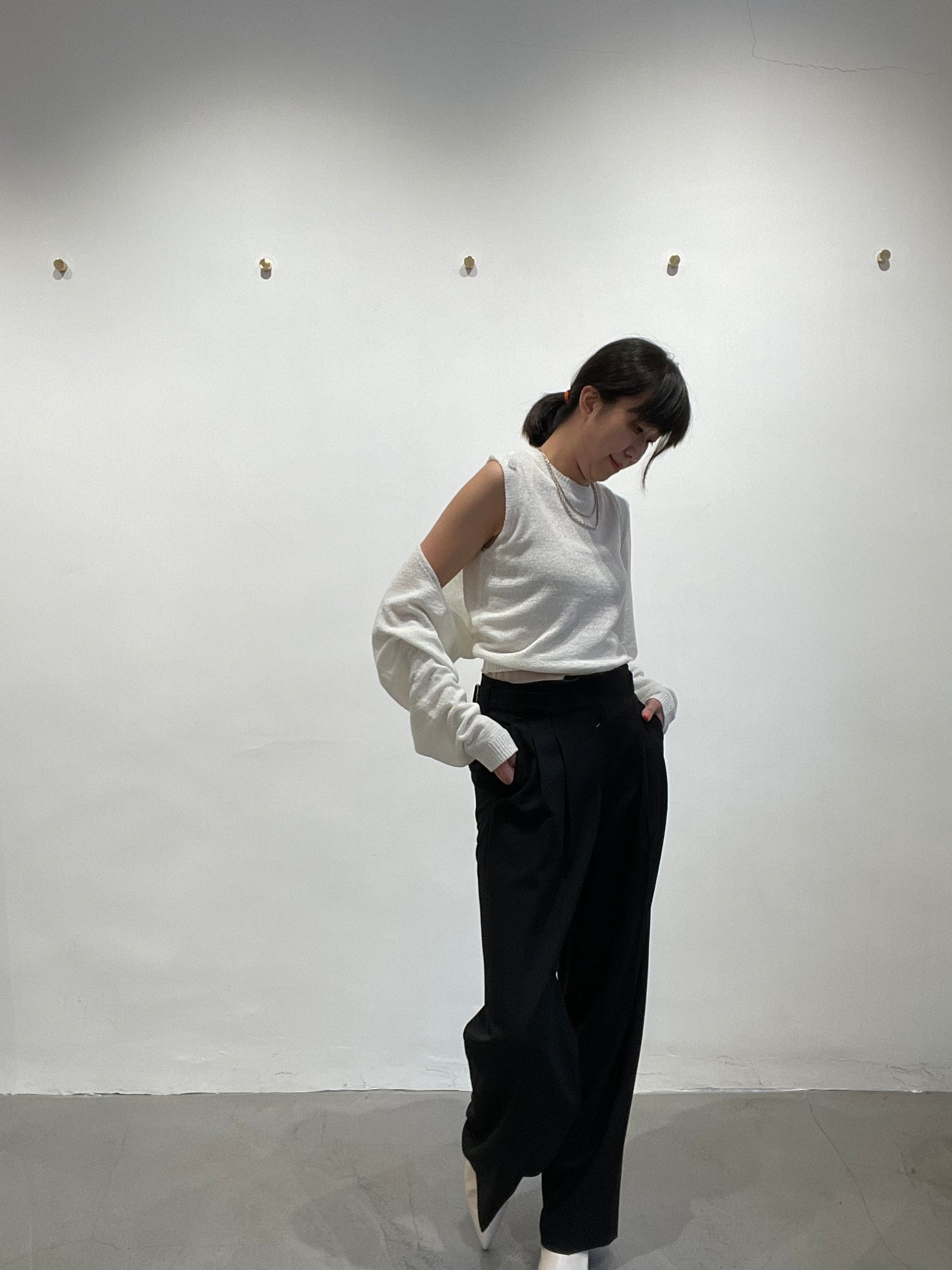 Quality Side Buckle Nice Draping Pants Black
