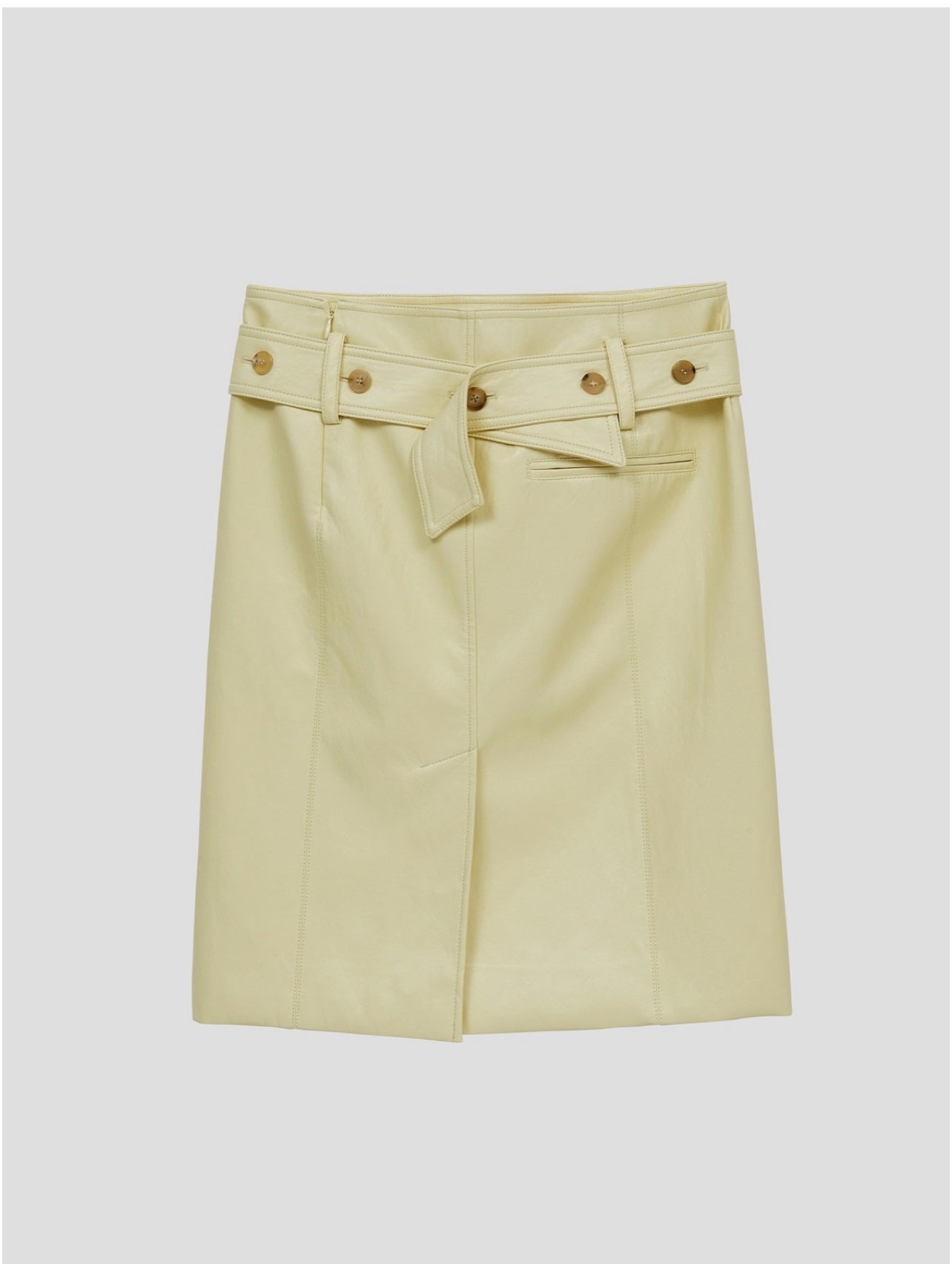 EXOTIQUE LOW RISE FAUX LEATHER SKIRT (LEMON)