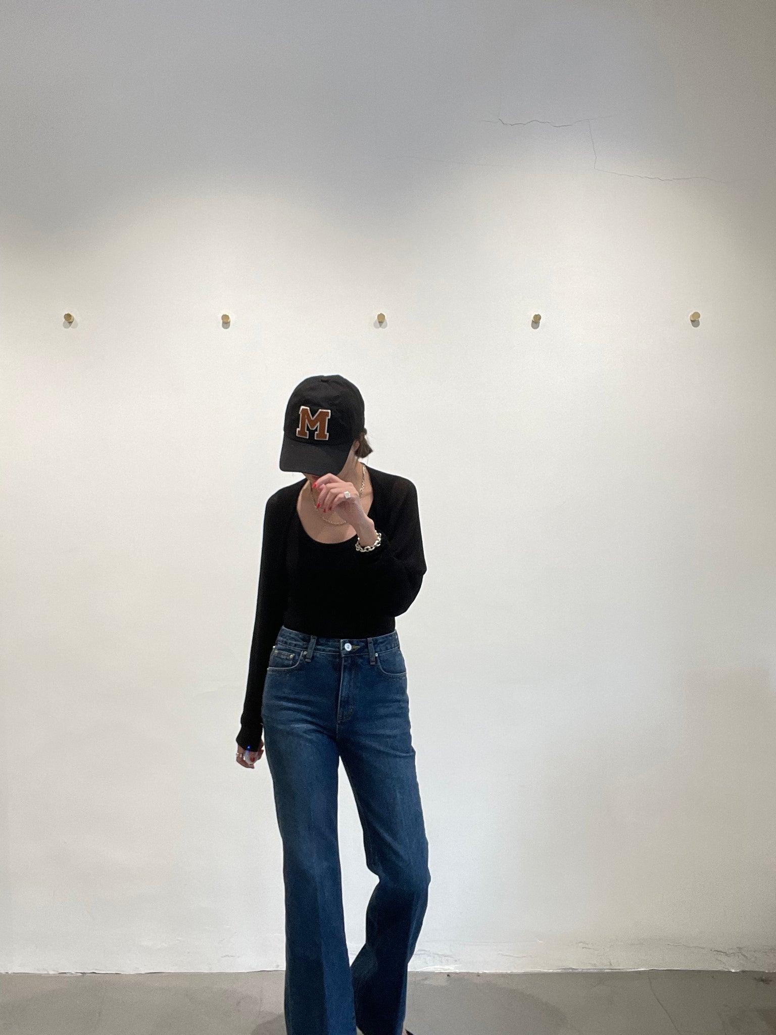 Premium Nice Washed Dark Blue Boot Cut Jeans