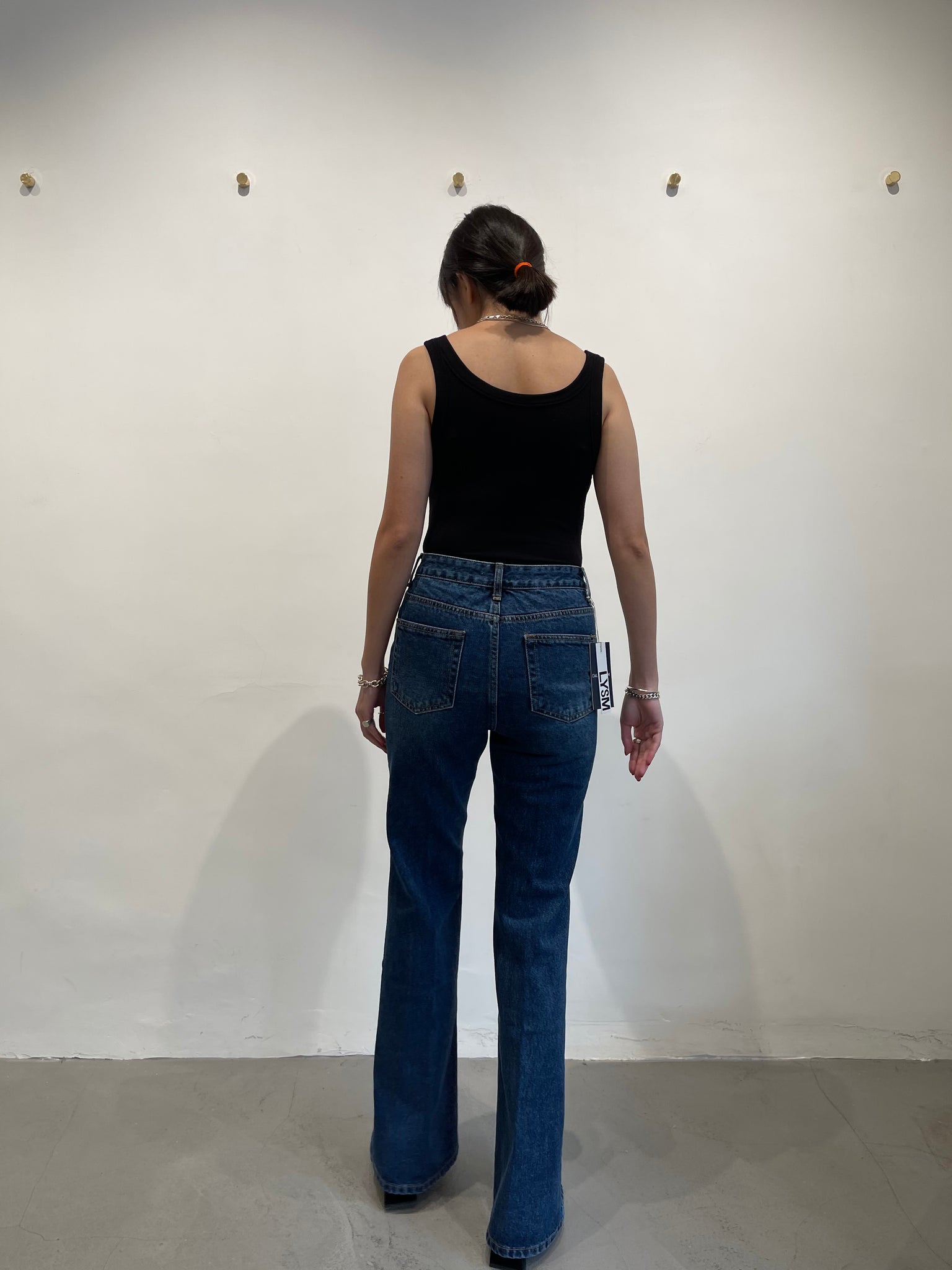 Premium Nice Washed Dark Blue Boot Cut Jeans