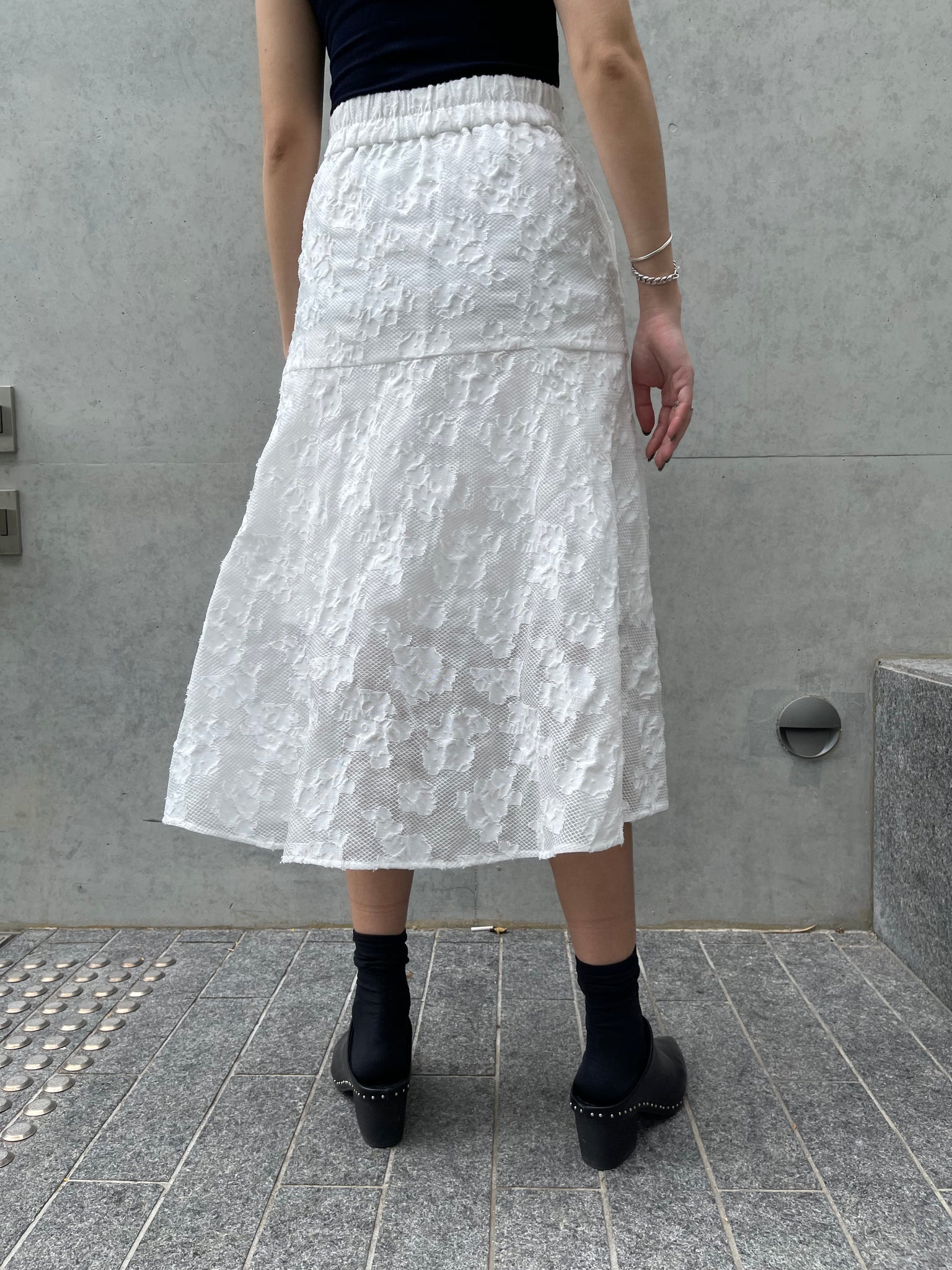 Stephy Asymmetric Skirt White