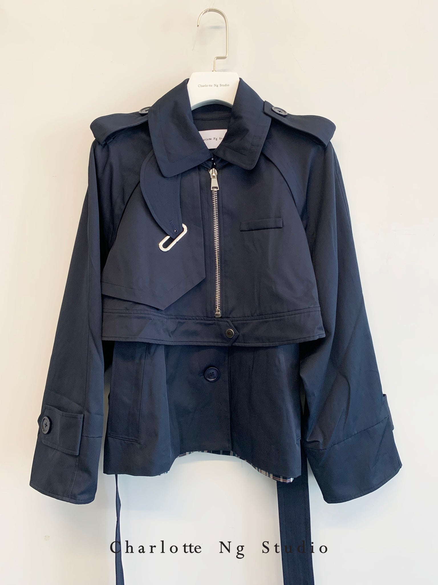 Biker Transformer Short Jacket Navy