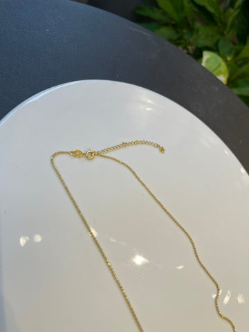 925 Silver Disco Ball Star Edge Golden Necklace