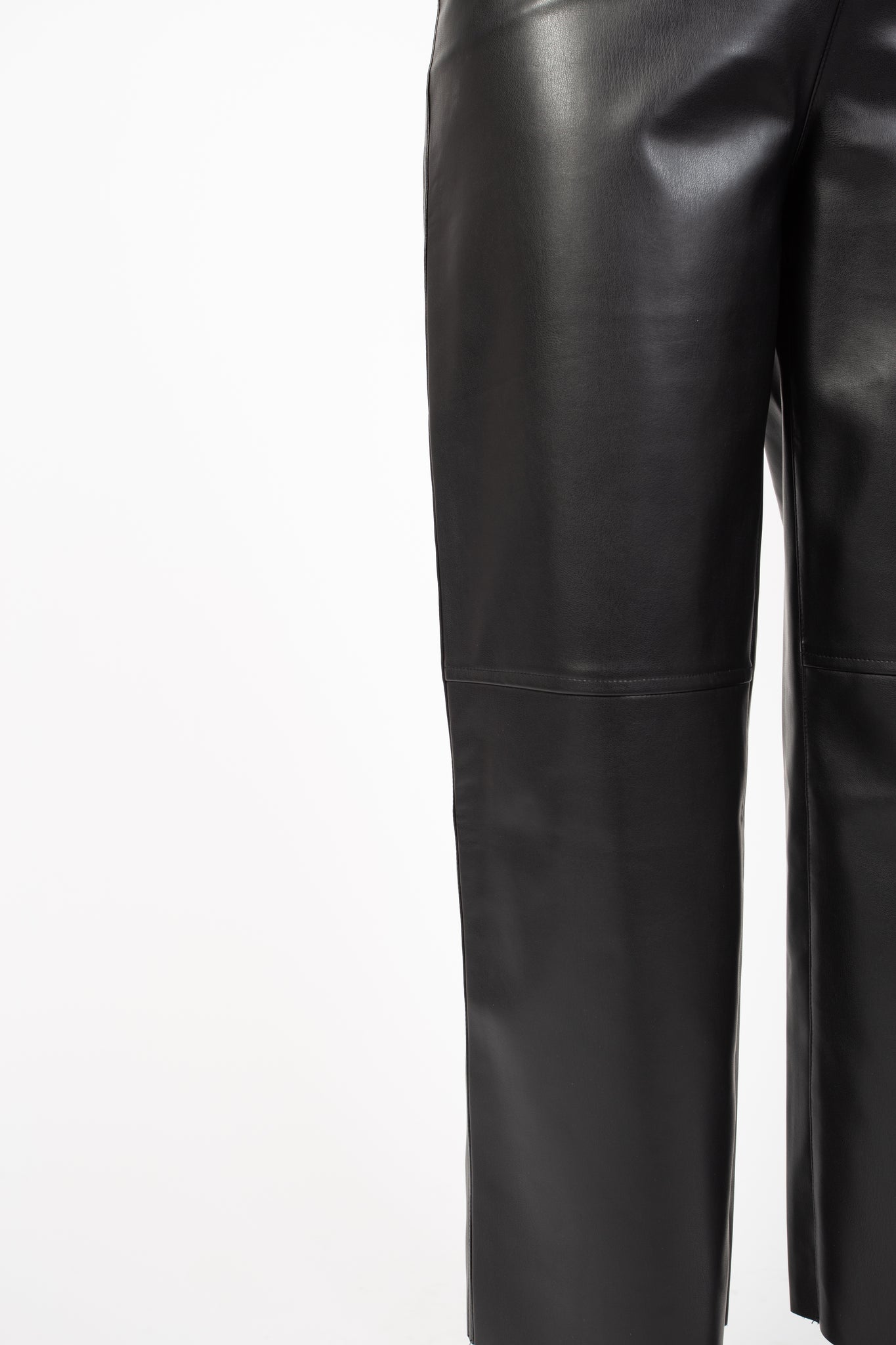 Faux Leather Wide Leg Ankle Pants