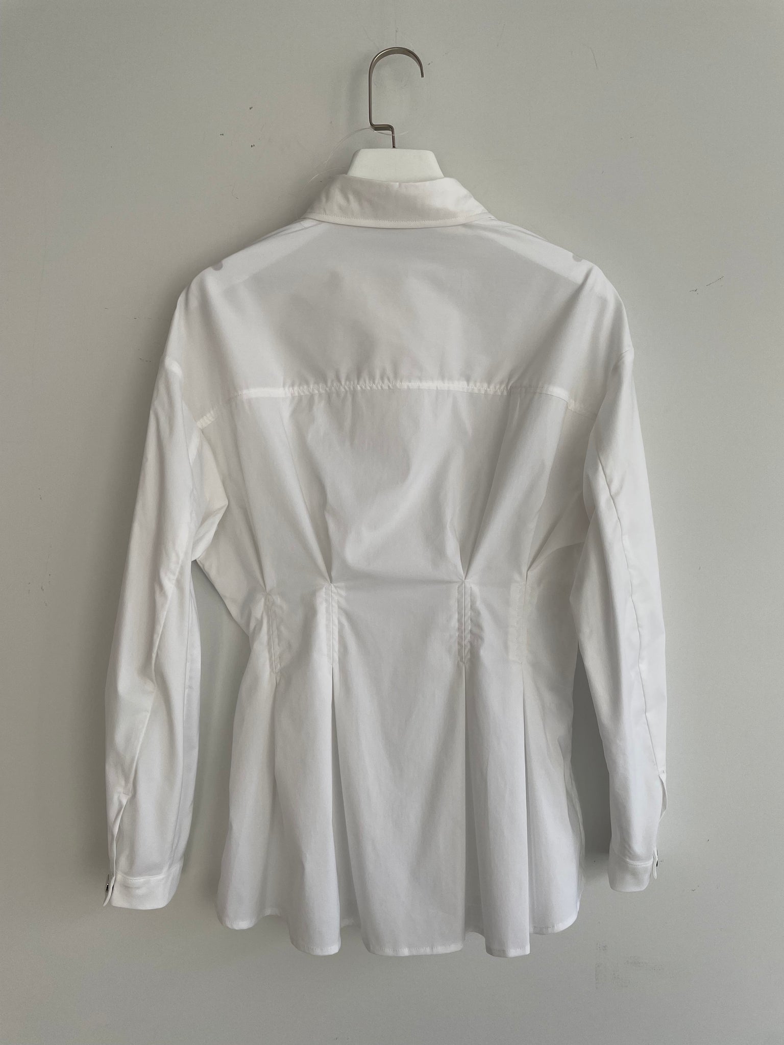 Stripe Peplum Shirt White