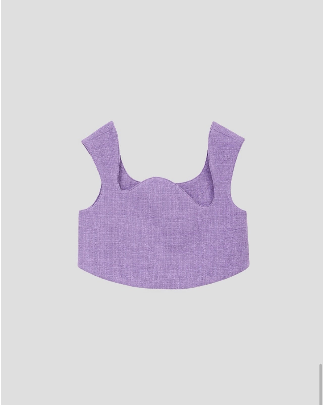 IKARO TWEED CURVED CROP TOP(LILAC)