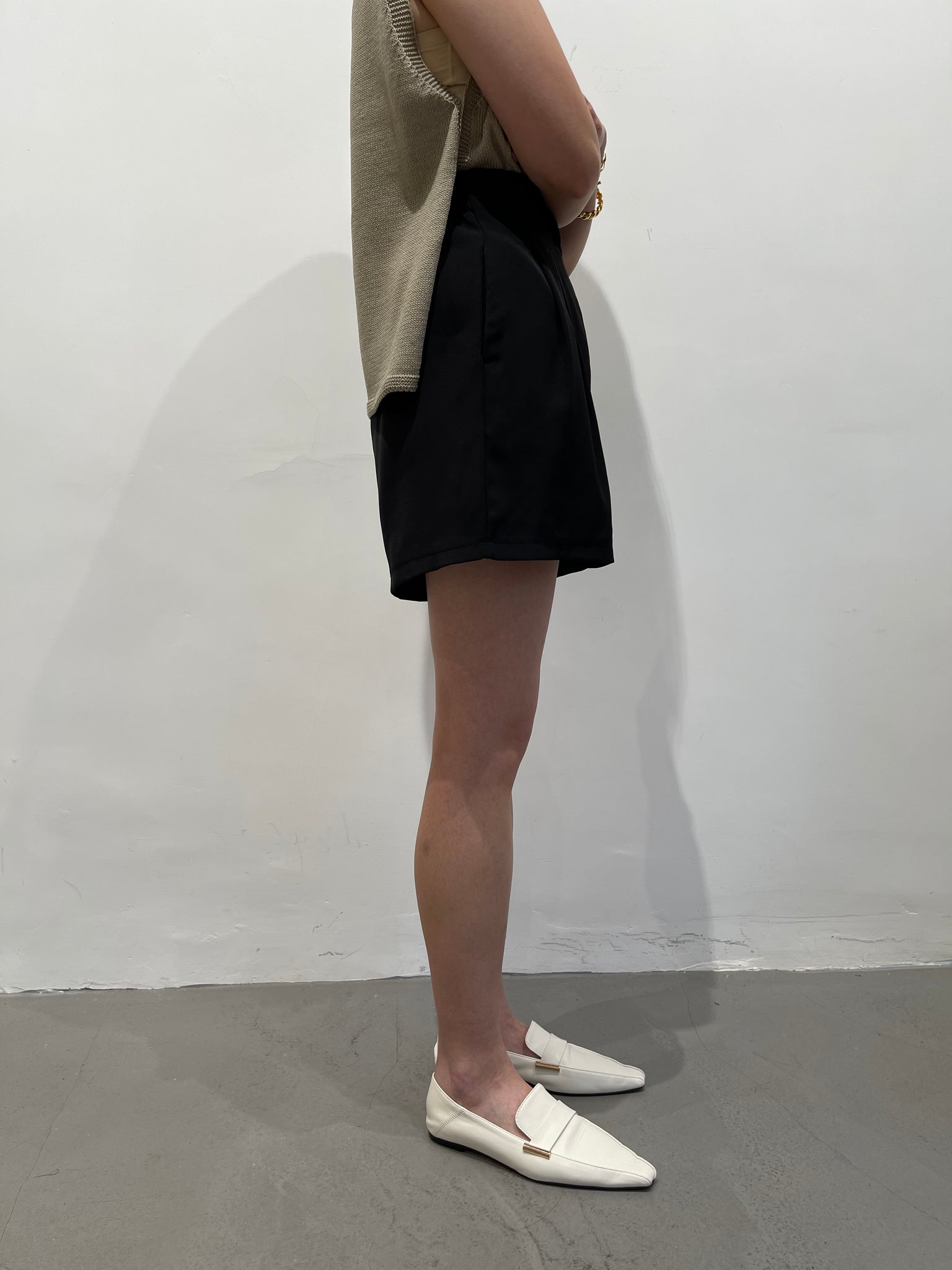 Daily Single Button Shorts Black