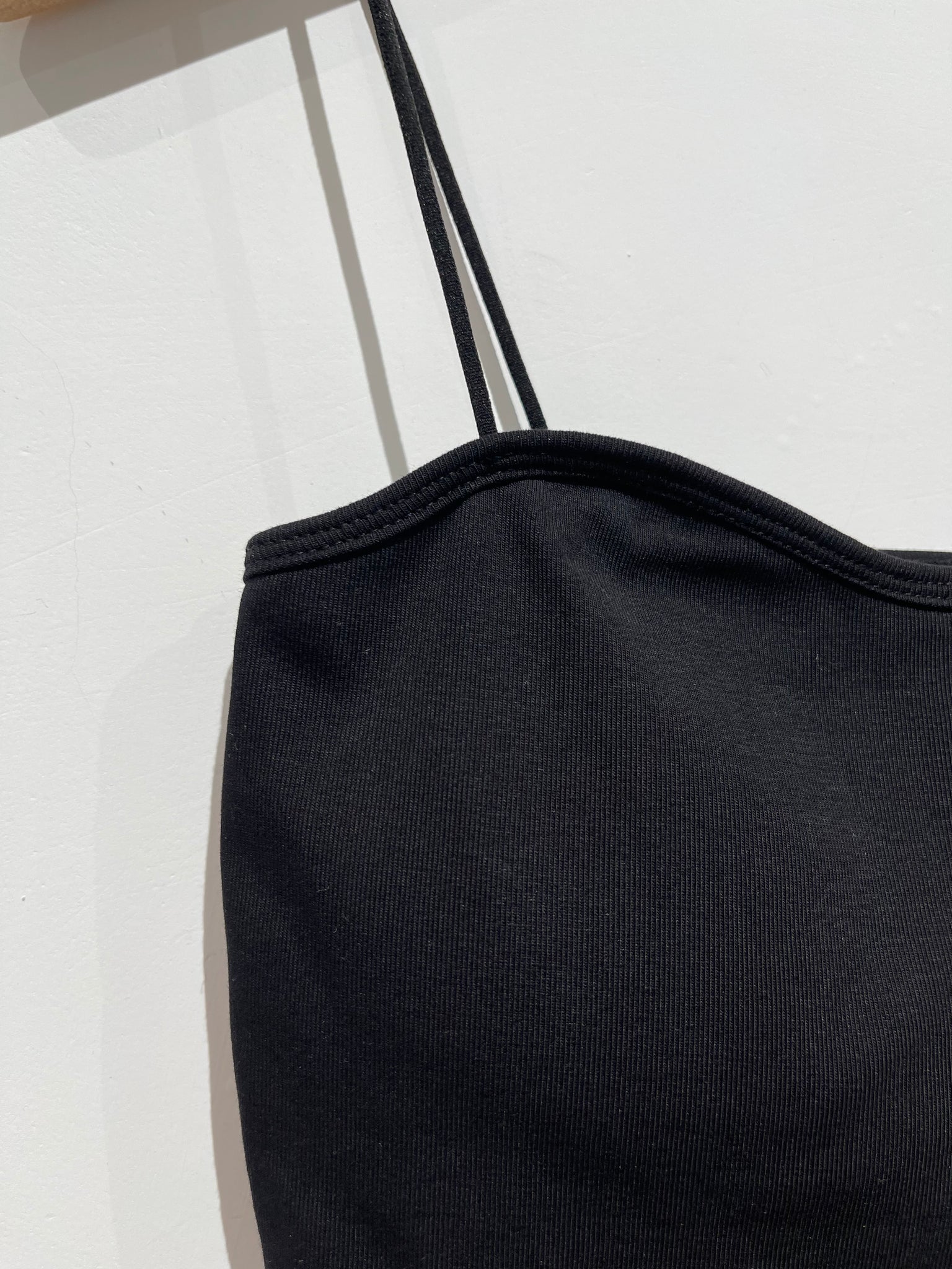 Nice Edge Thin Strap Bra Top Black