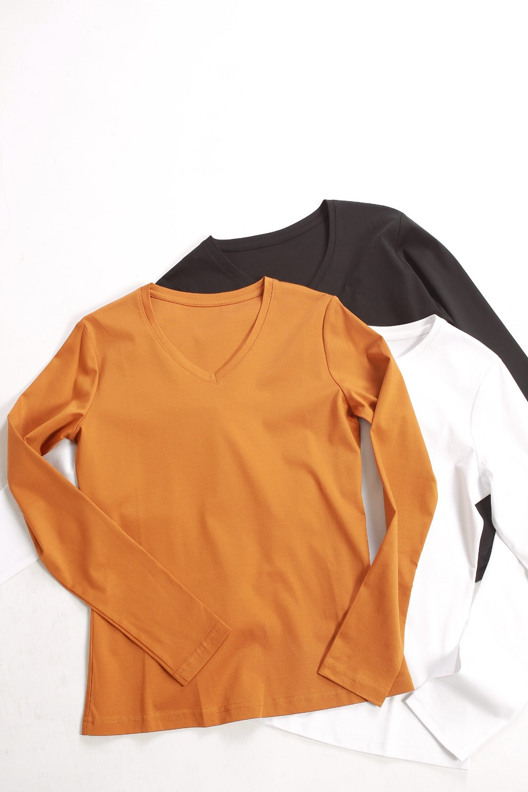 Essential Quality V Neck Long Sleeve Tee