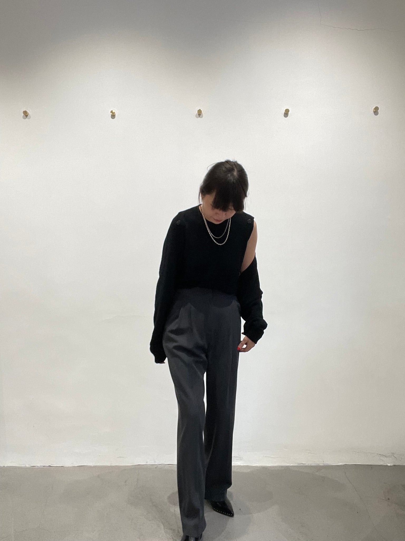 Quality Side Buckle Nice Draping Pants Grey