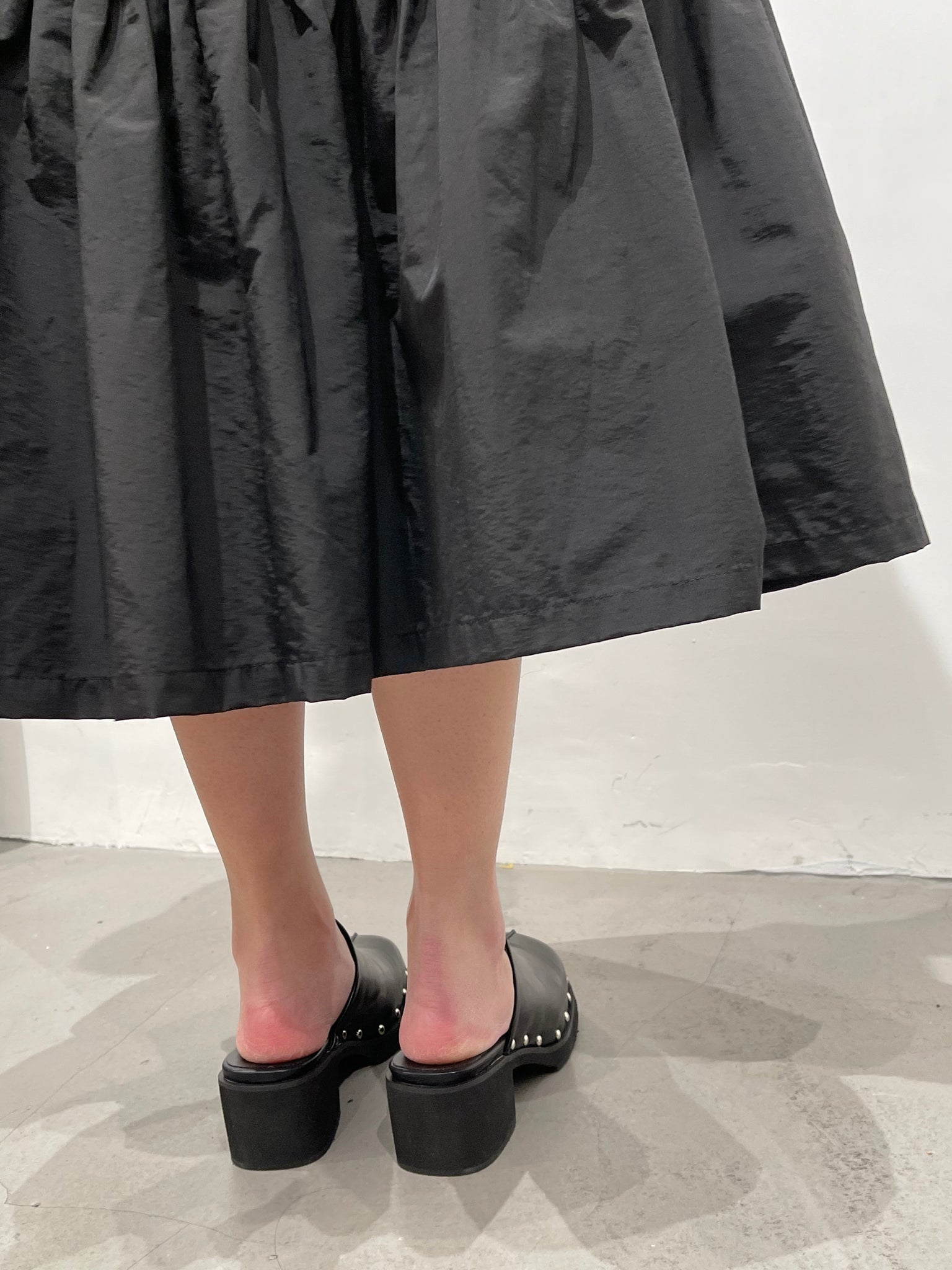 Stud Platform Mules Black