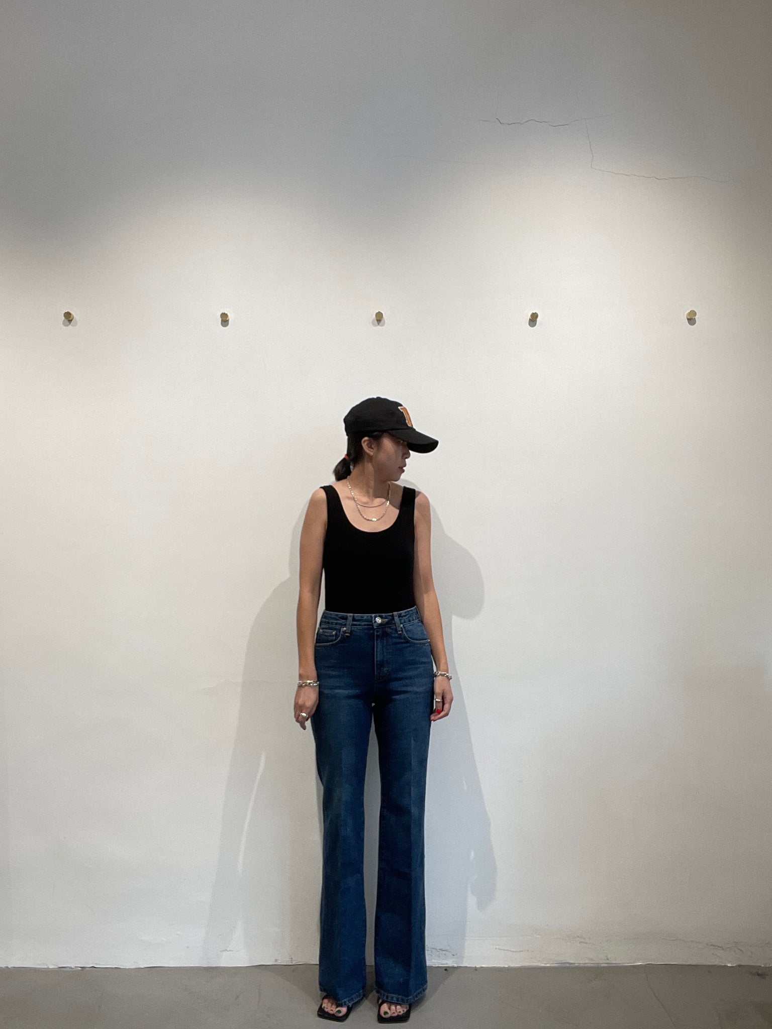Premium Nice Washed Dark Blue Boot Cut Jeans