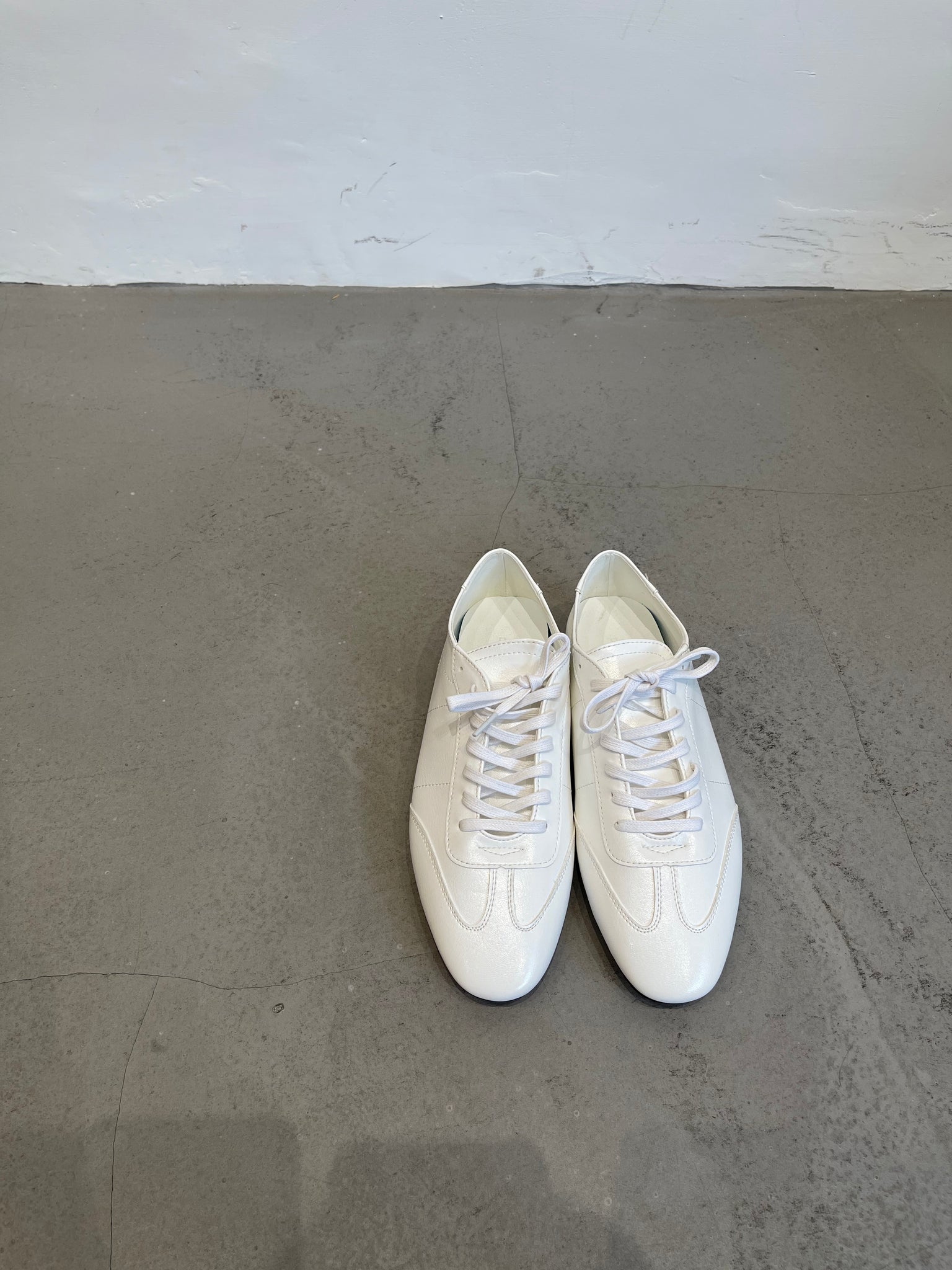 Slim Faux Leather Sneaker White